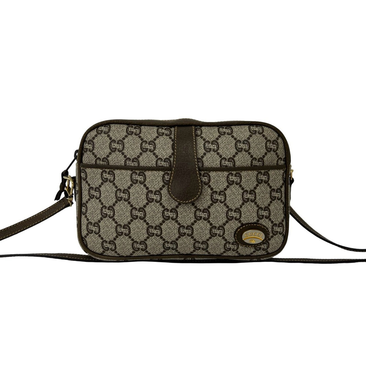 Gucci Brown Leather Pvc Shoulder Bag (Pre-Owned)