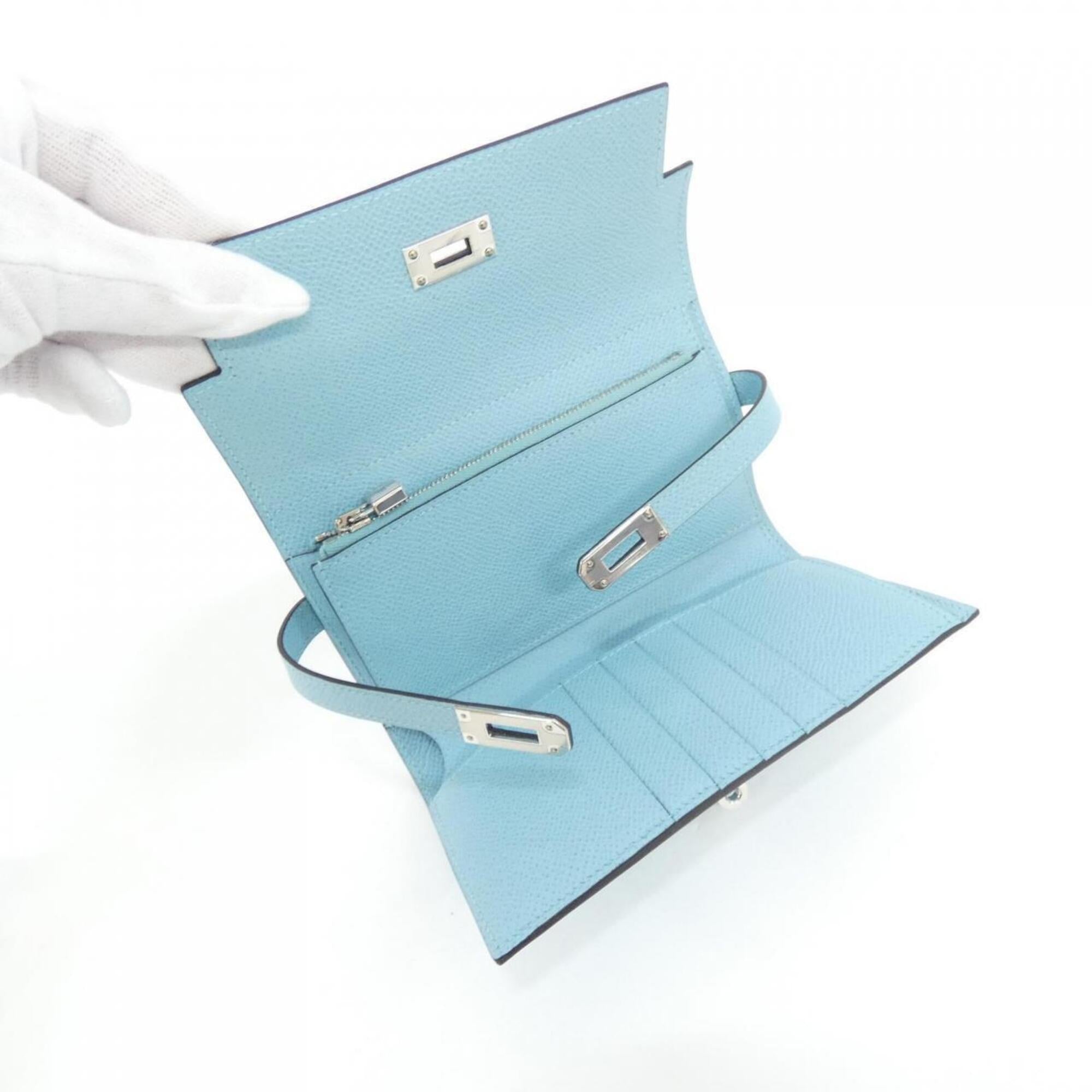 Hermes Blue Atoll Epsom Leather Long Wallet (Bi-Fold) (Pre-Owned)