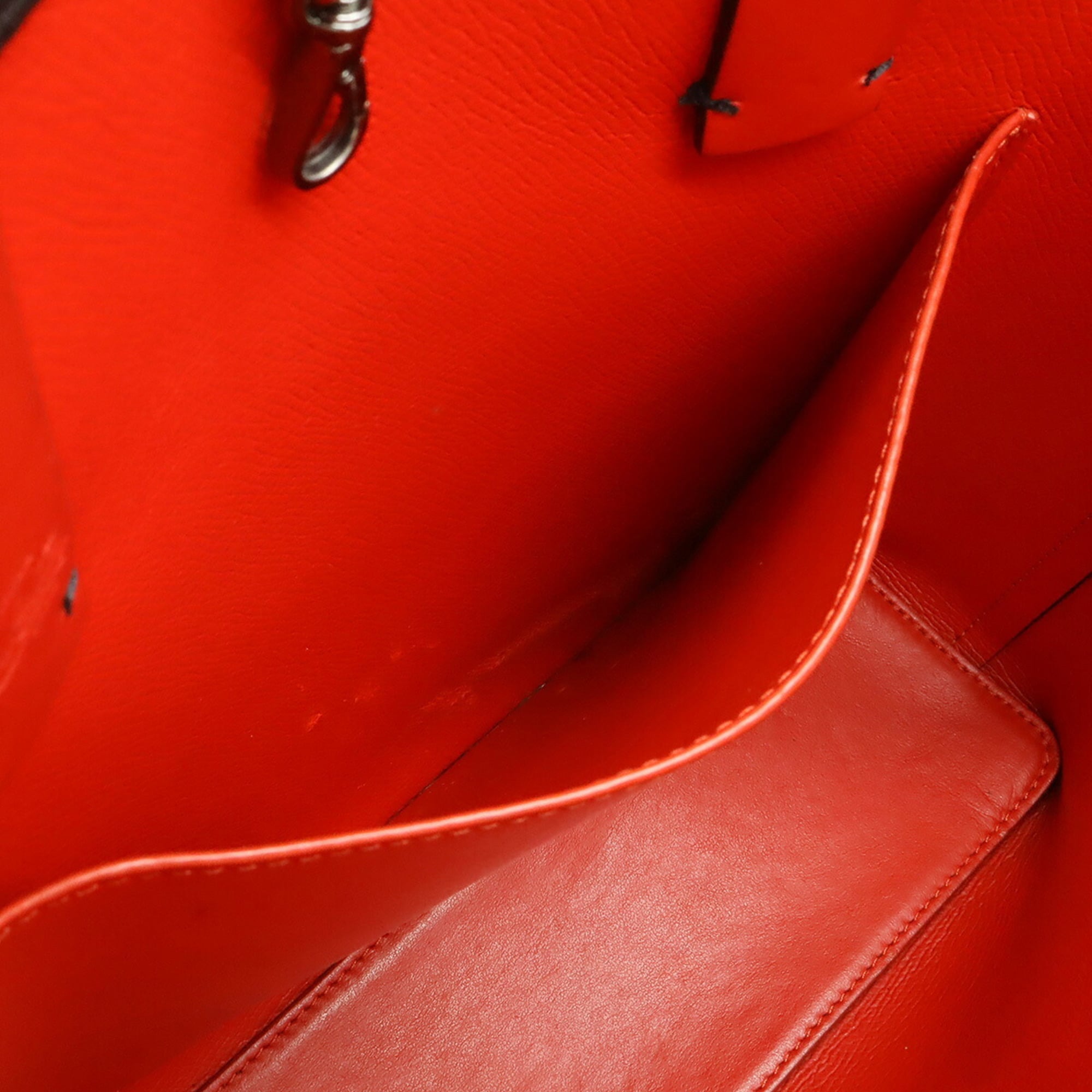 Christian Louboutin Black Red Color Leather Handbag Shoulder Bag (Pre-Owned)