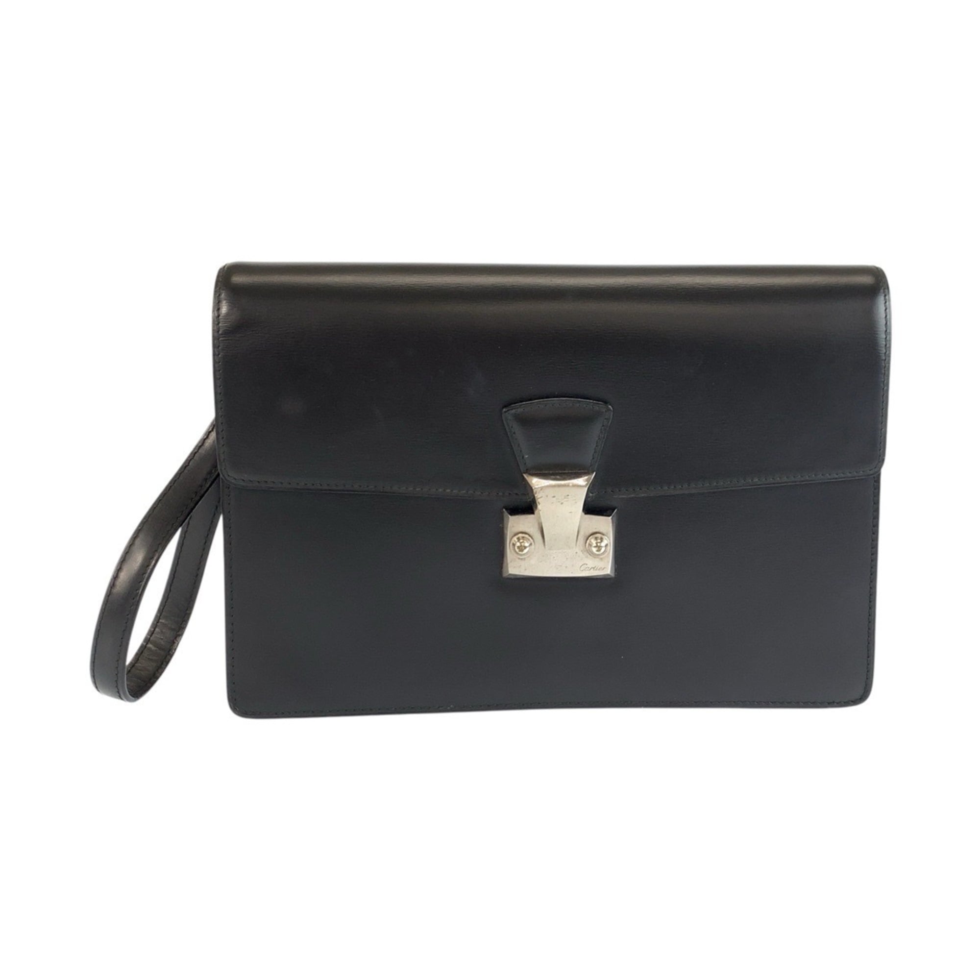 Cartier Black Leather Clutch Bag (Pre-Owned)