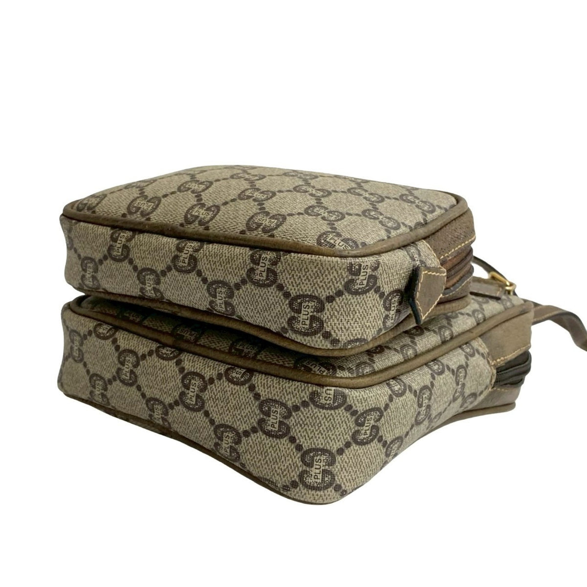 Gucci Brown Leather Pvc Pochette Shoulder Bag (Pre-Owned)