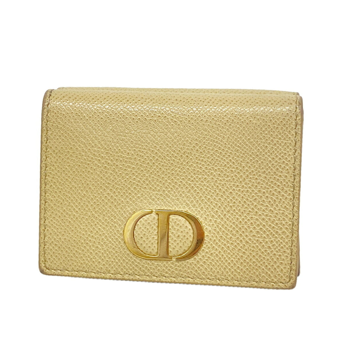 Christian Dior Beige Leather Wallet (Tri-Fold) (Pre-Owned)