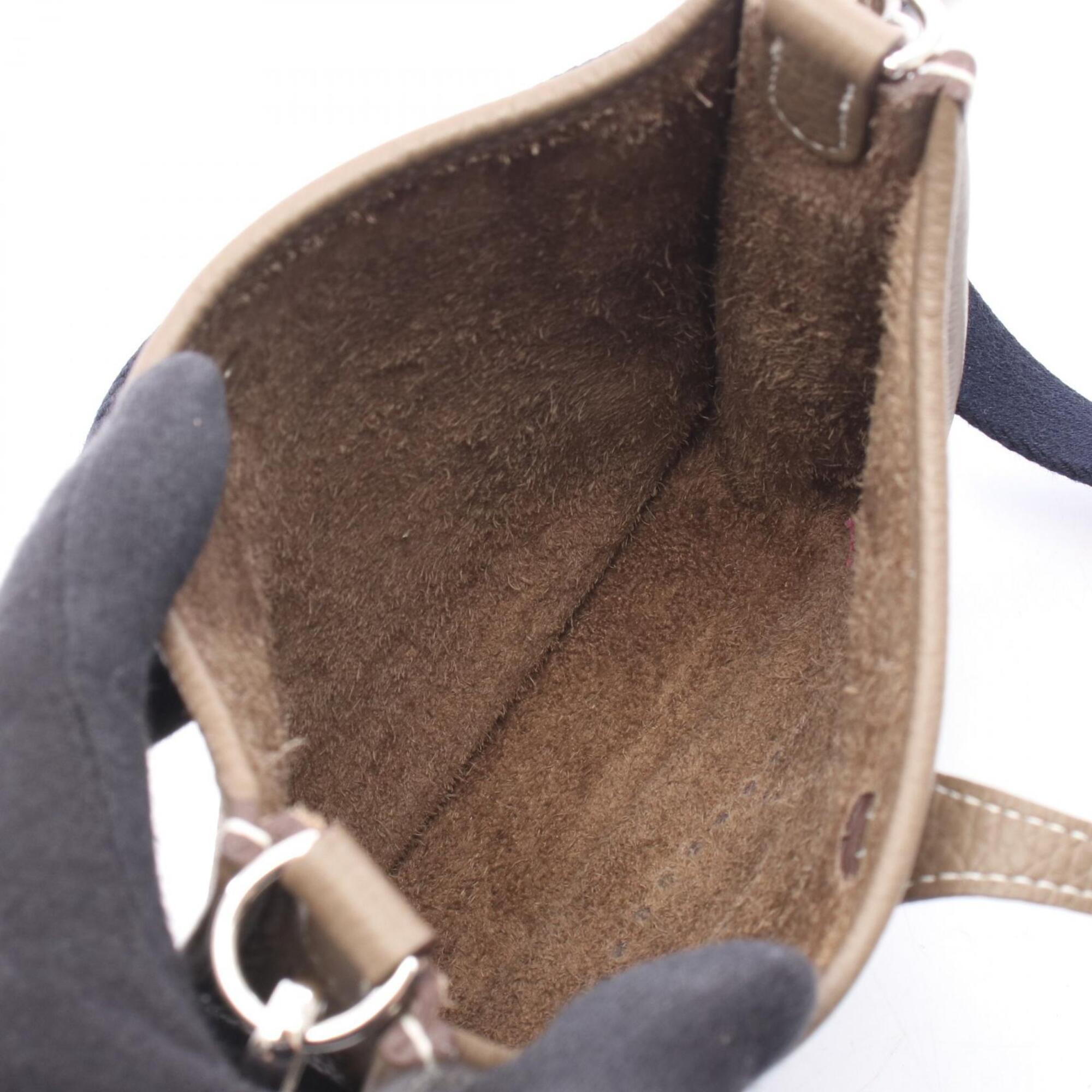 Hermes Gray Taurillon Clemence Leather Handbag Shoulder Bag (Pre-Owned)