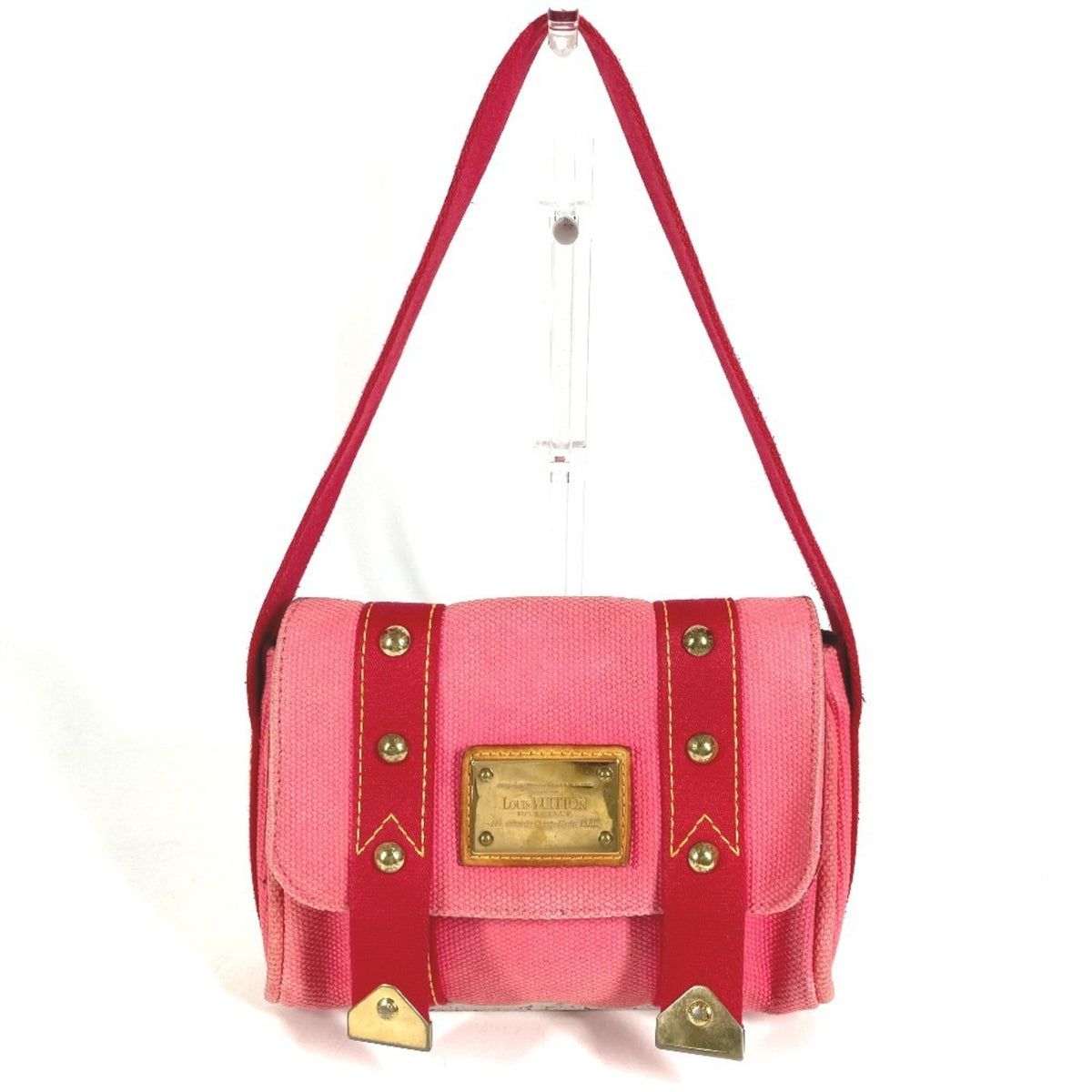 Louis Vuitton Antigua Pink Canvas Handbag Shoulder Bag (Pre-Owned)