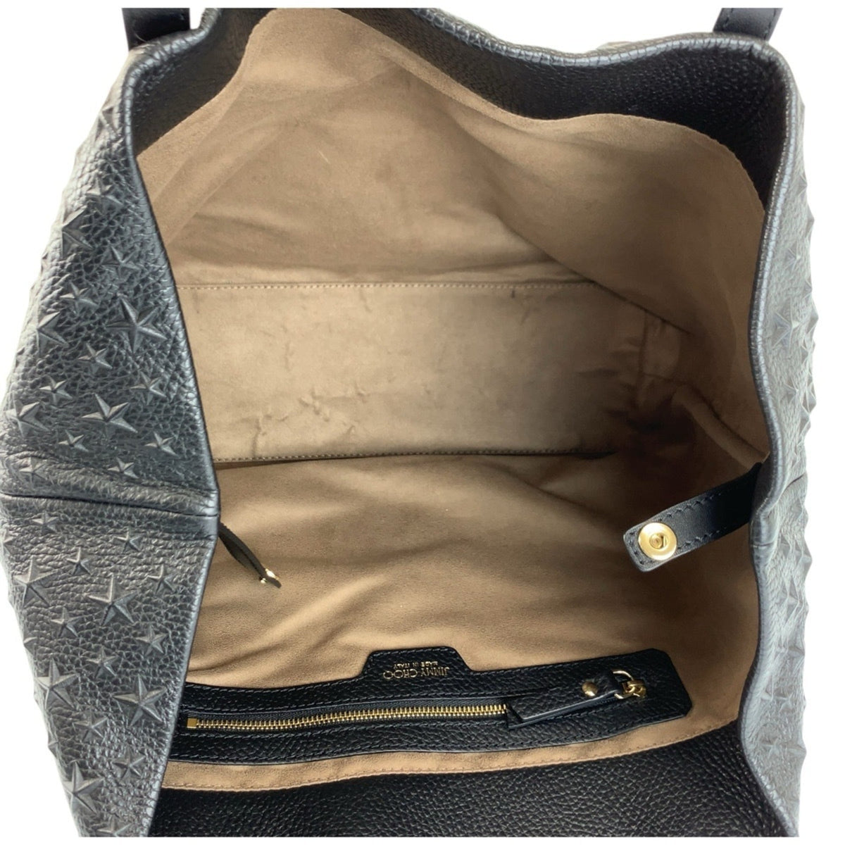 Jimmy Choo Black Leather Shoulder Bag Tote Bag (Pre-Owned)