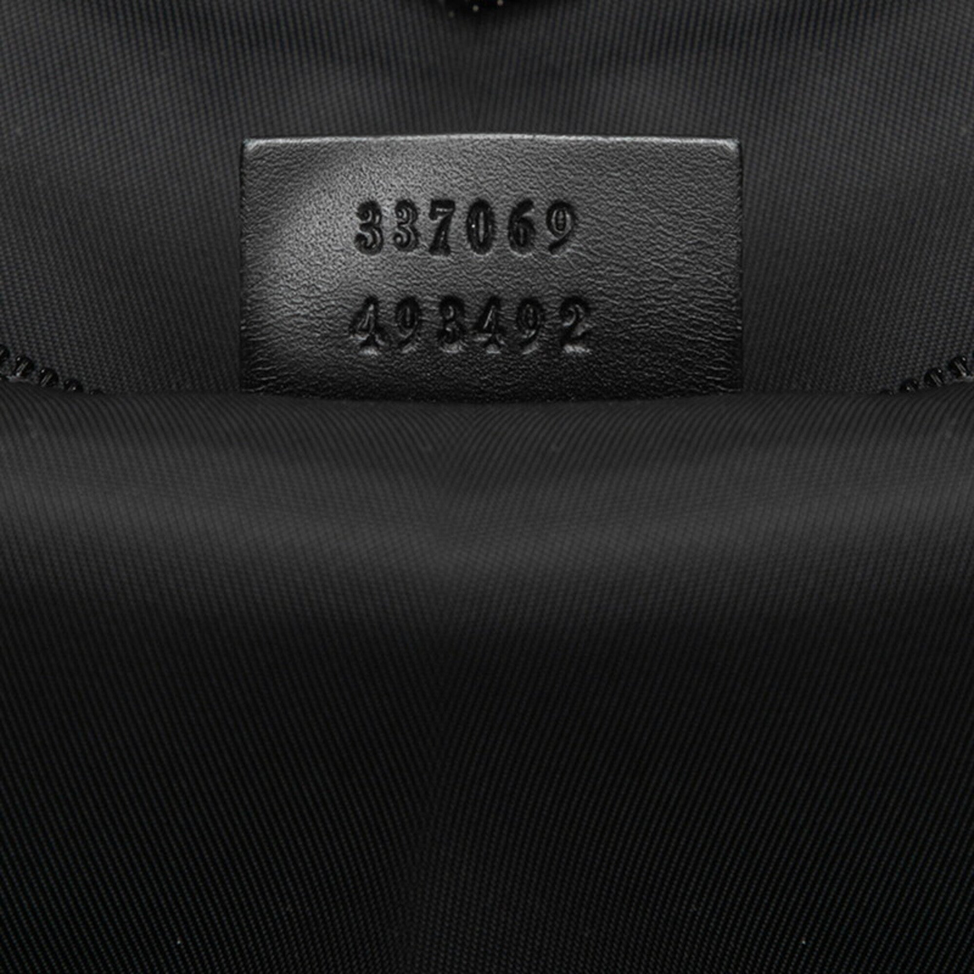 Gucci Black Canvas Leather Tote Bag (Pre-Owned)