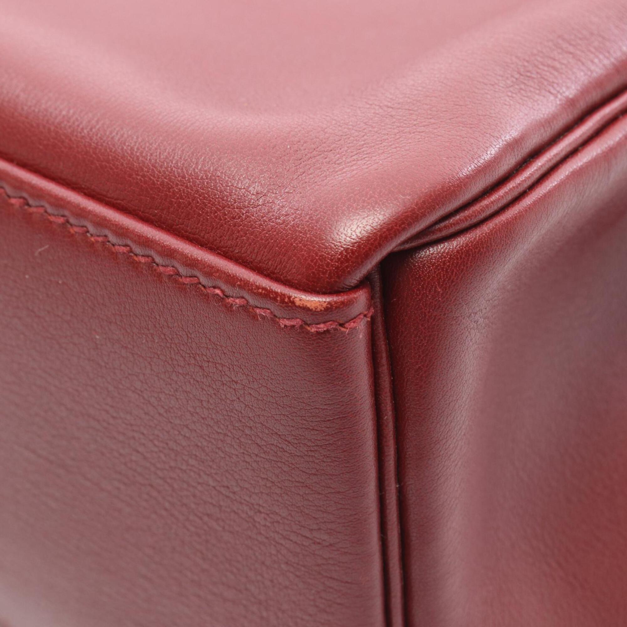 Hermes Bordeaux Rouge H Gulliver Leather Leather Backpack Handbag (Pre-Owned)