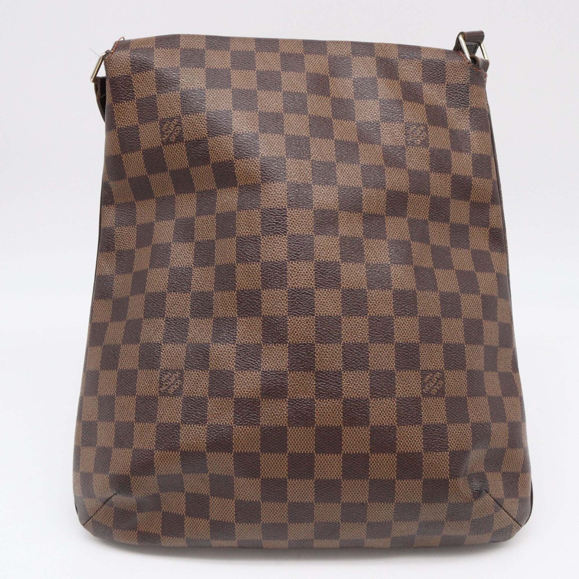 Louis Vuitton Beige Brown Damier Canvas Leather Coated Canvas Shoulder Bag (Pre-Owned)