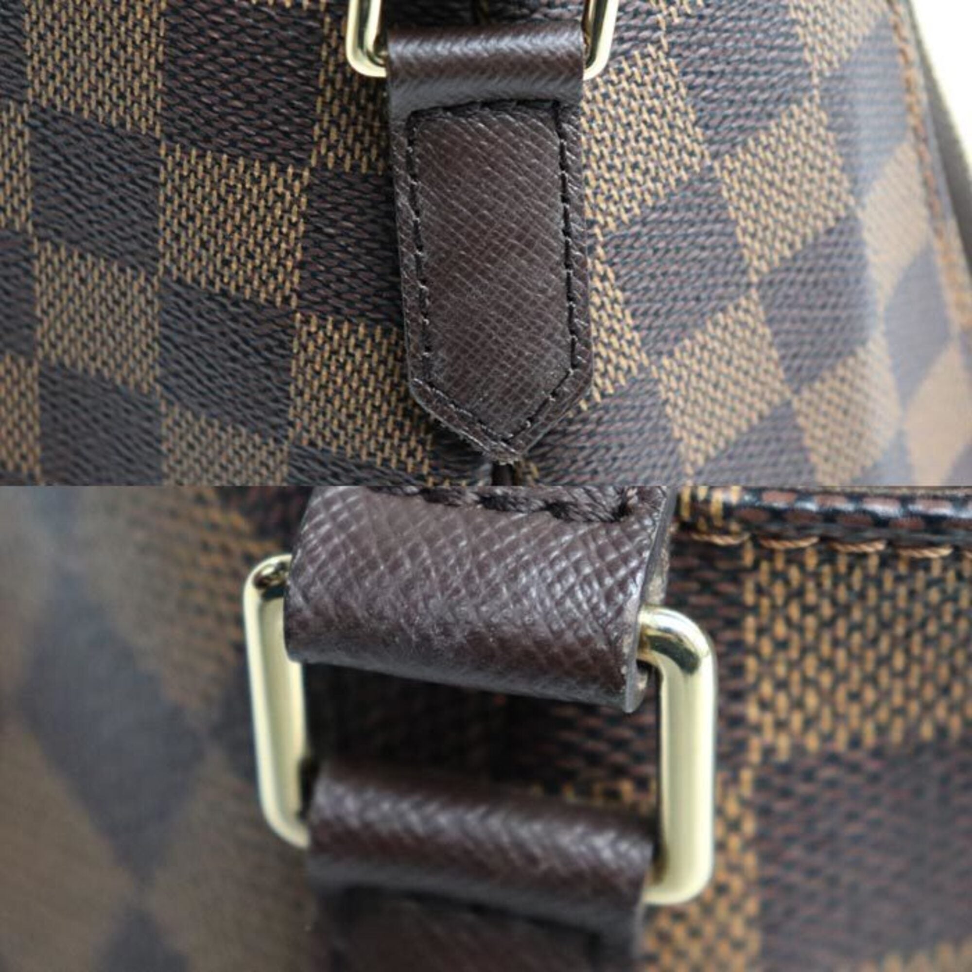 Louis Vuitton Gold Damier Canvas Handbag (Pre-Owned)