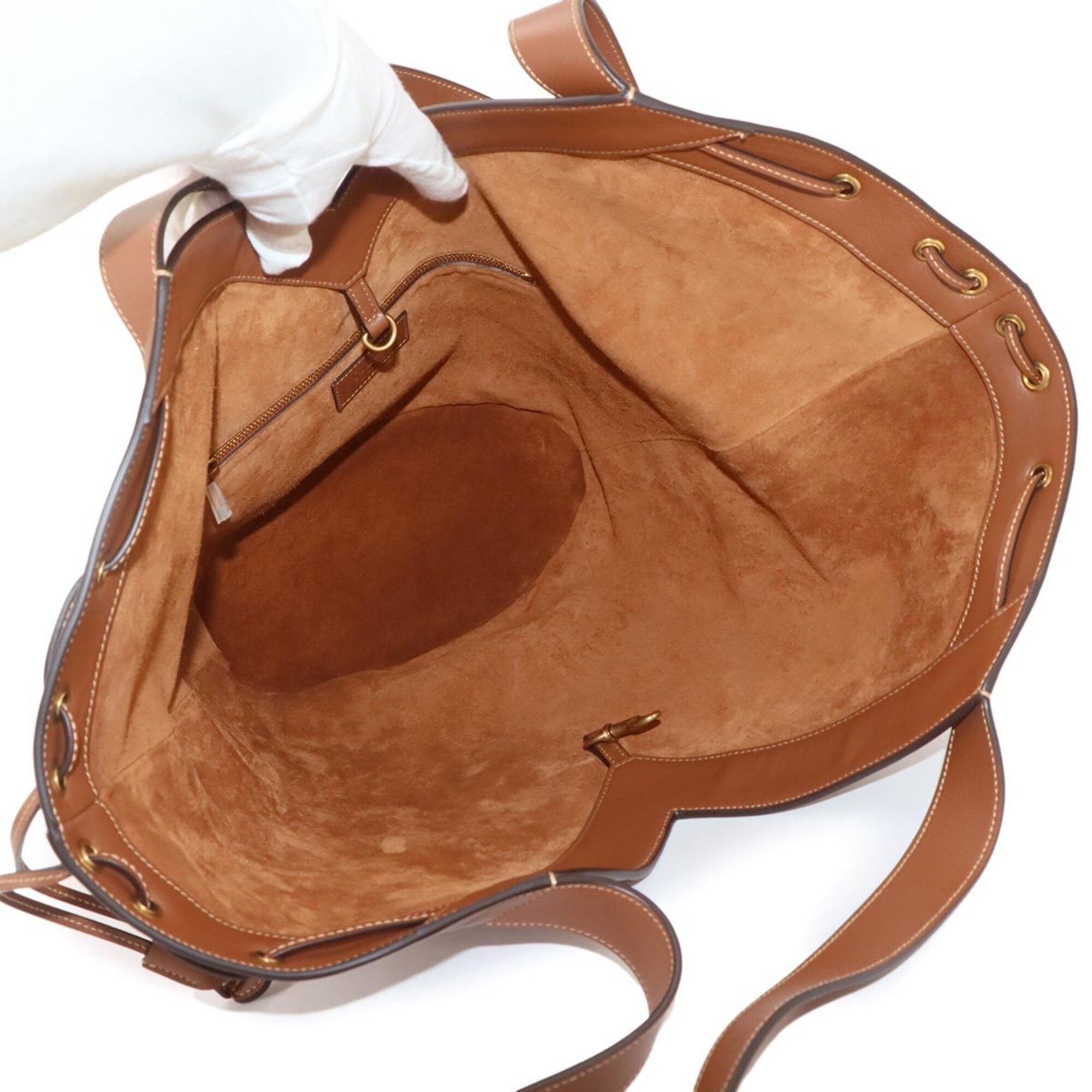 Saint Laurent Brown Leather Handbag Tote Bag (Pre-Owned)