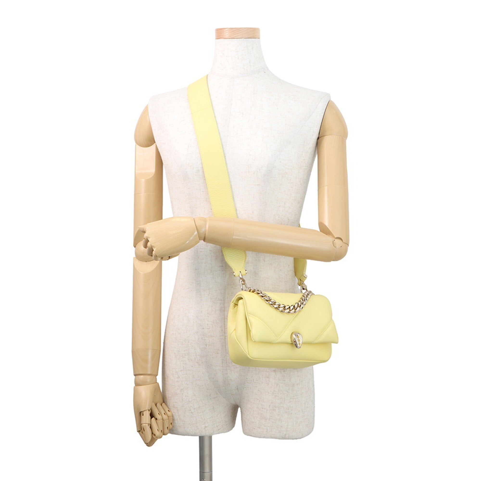 Bvlgari Yellow Leather Handbag Shoulder Bag (Pre-Owned)