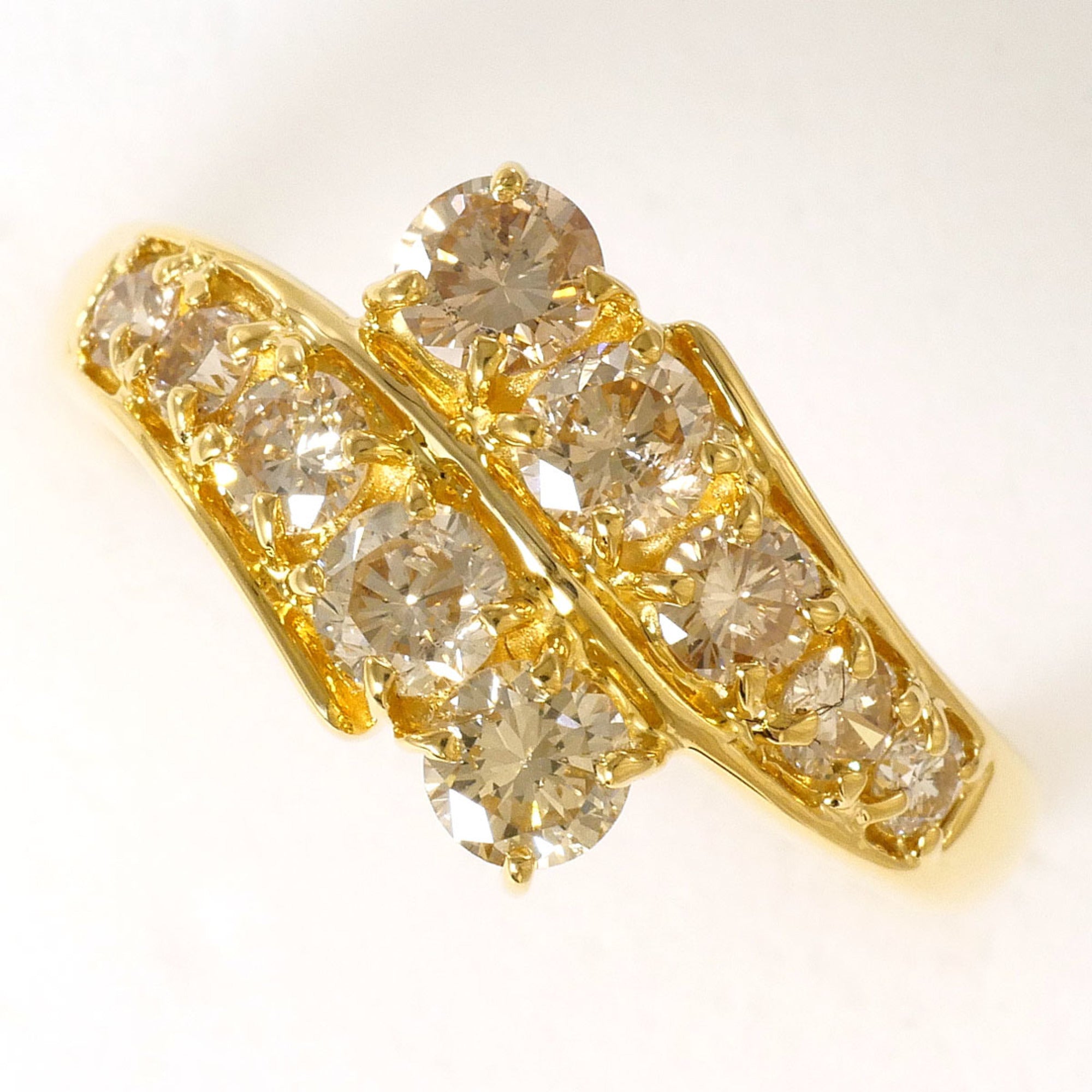 Unbranded Brown Yellow Gold Yellow Gold (18K) Band Ring (Pre-Owned)