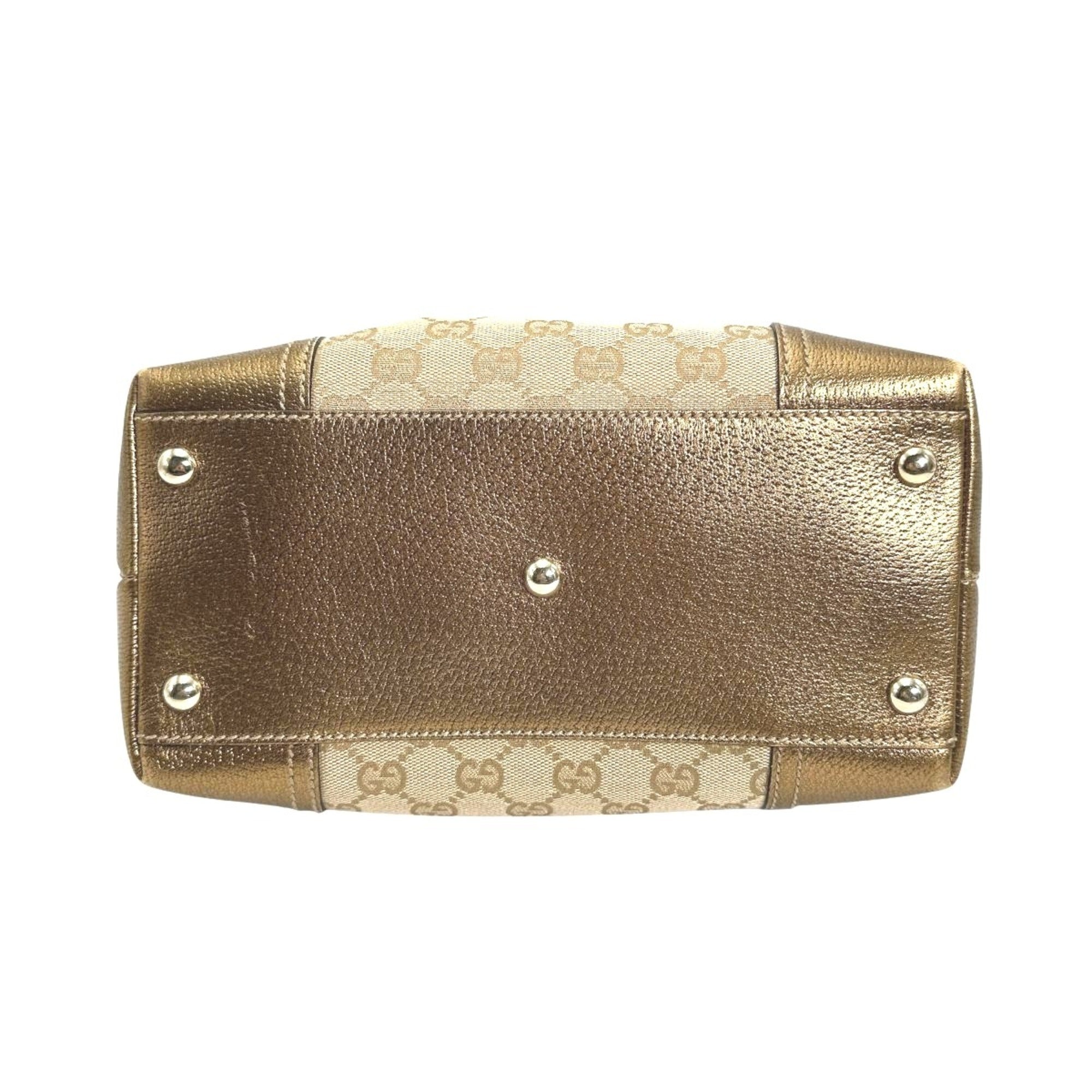 Gucci Beige Gg Canvas Handbag Tote Bag (Pre-Owned)