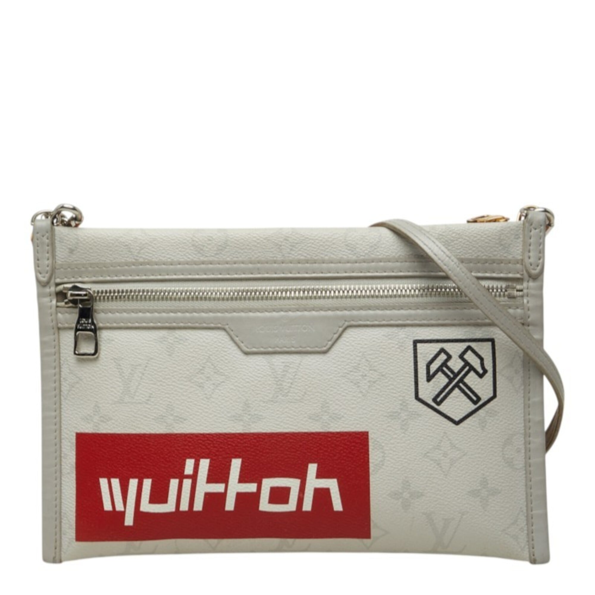 Louis Vuitton Light Gray Monogram Orange Pvc Canvas Shoulder Bag (Pre-Owned)
