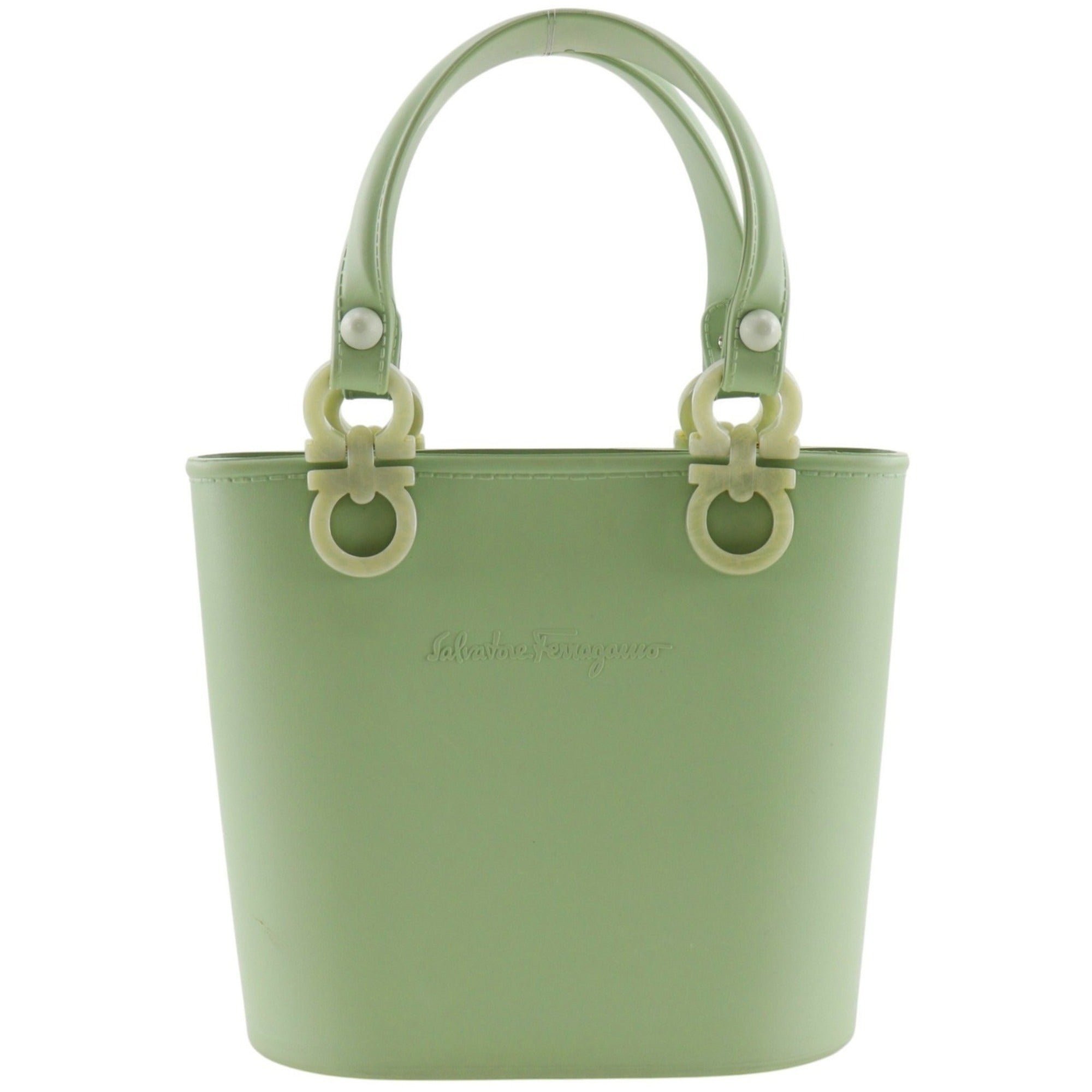 Salvatore Ferragamo Green Rubber Handbag (Pre-Owned)