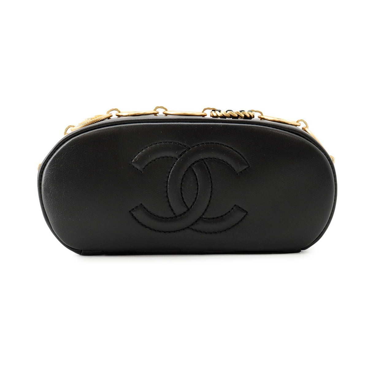 Chanel Black Leather Backpack Handbag (Pre-Owned)