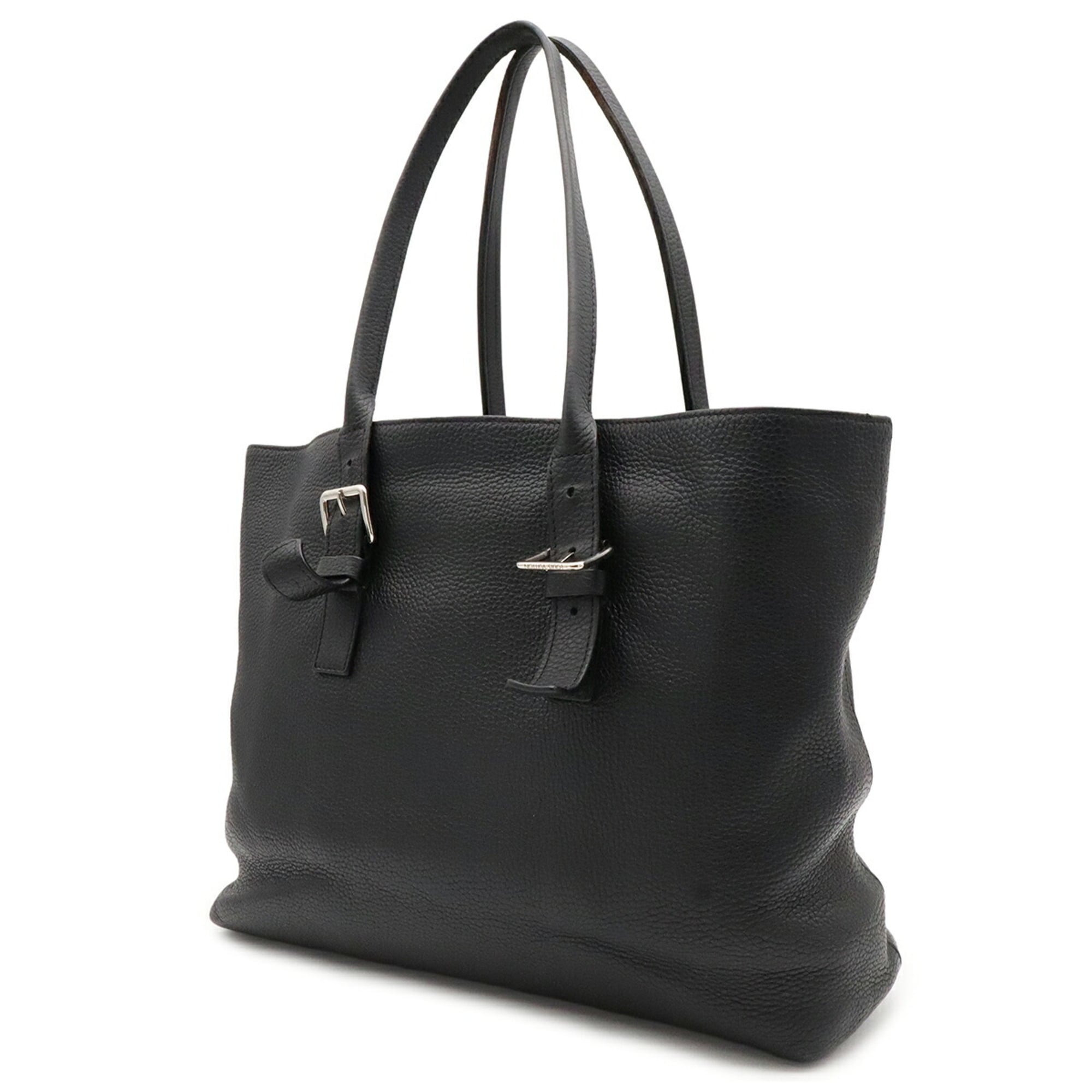 Louis Vuitton Black Noir Leather Shoulder Bag Tote Bag (Pre-Owned)