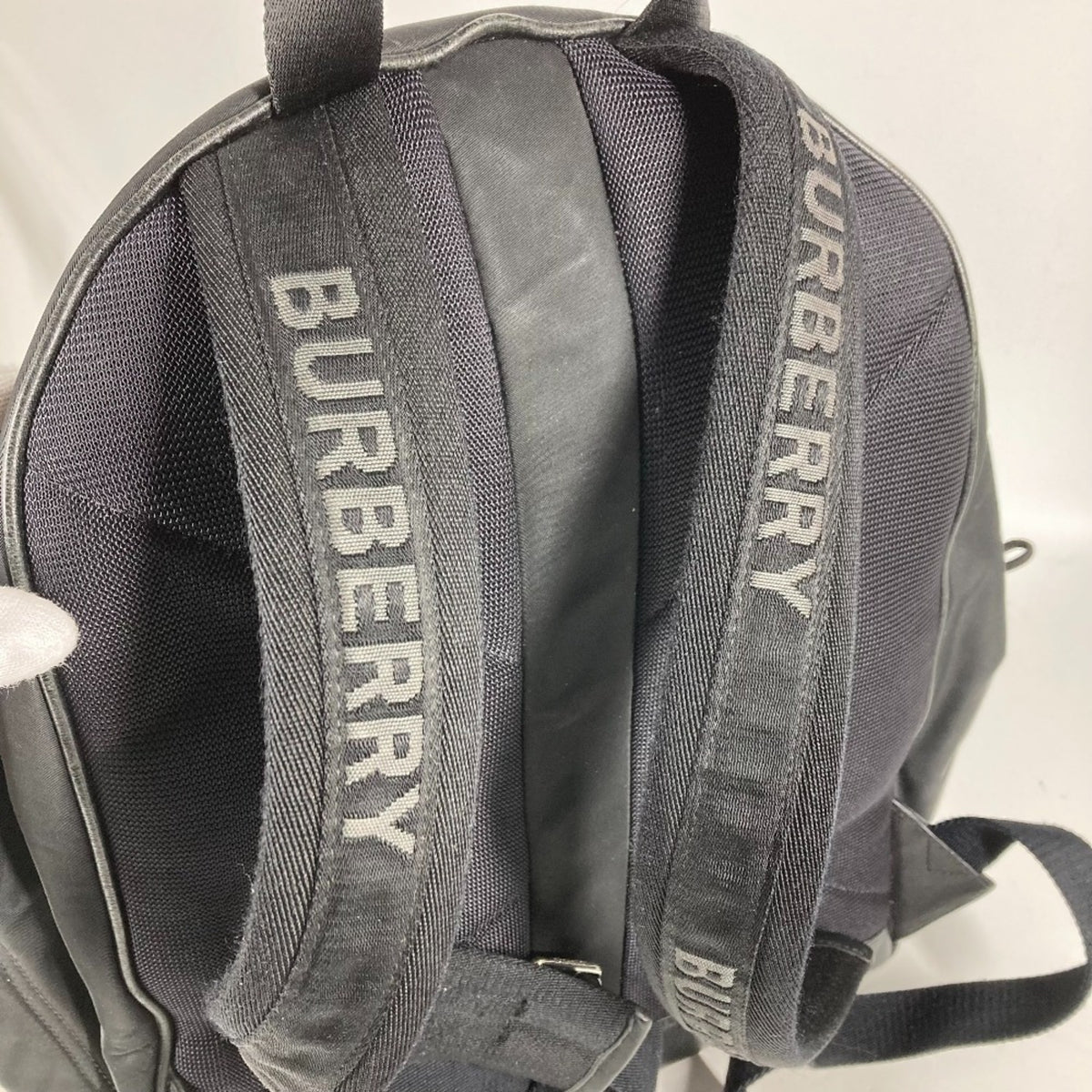 Burberry Black White Nylon Backpack (Pre-Owned)
