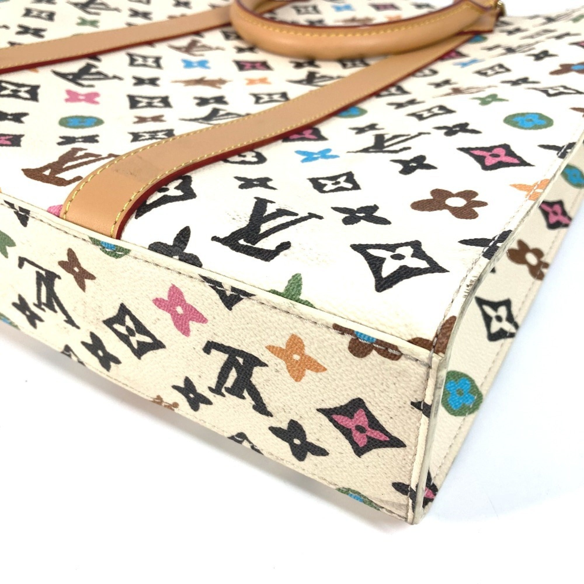 Louis Vuitton Beige Multi-Color Handbag Tote Bag (Pre-Owned)