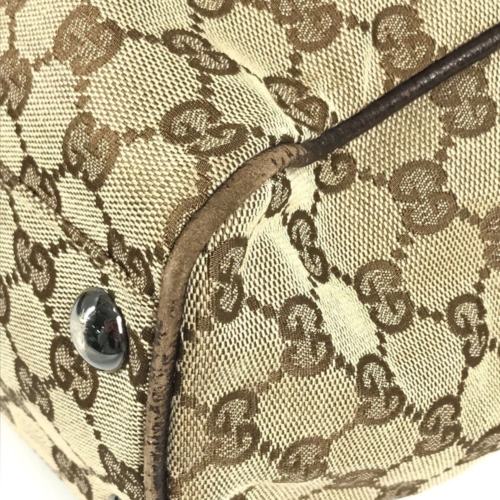 Gucci Beige Dark Brown Gg Canvas Shoulder Bag Tote Bag (Pre-Owned)