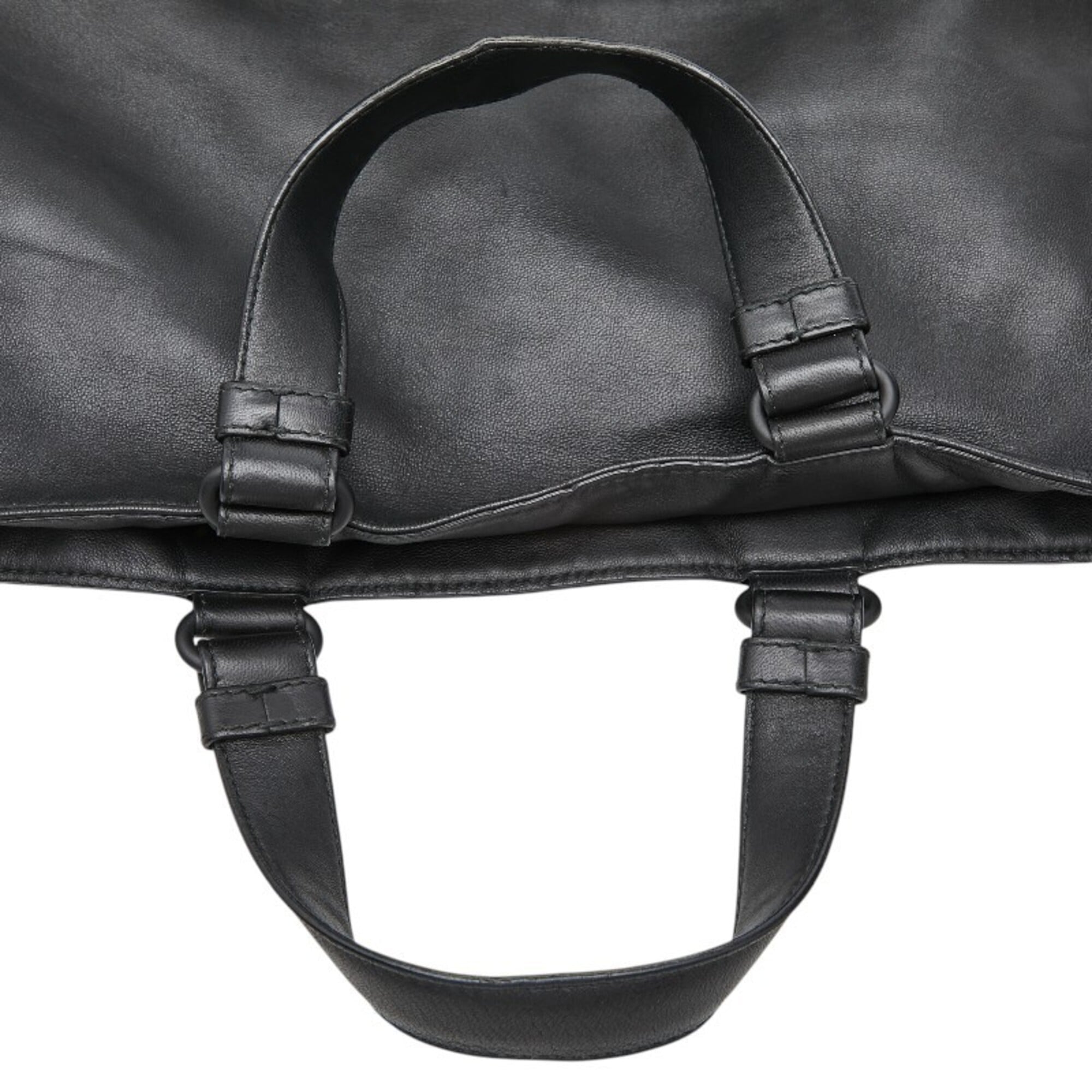 Bottega Veneta Black Leather Handbag Tote Bag (Pre-Owned)
