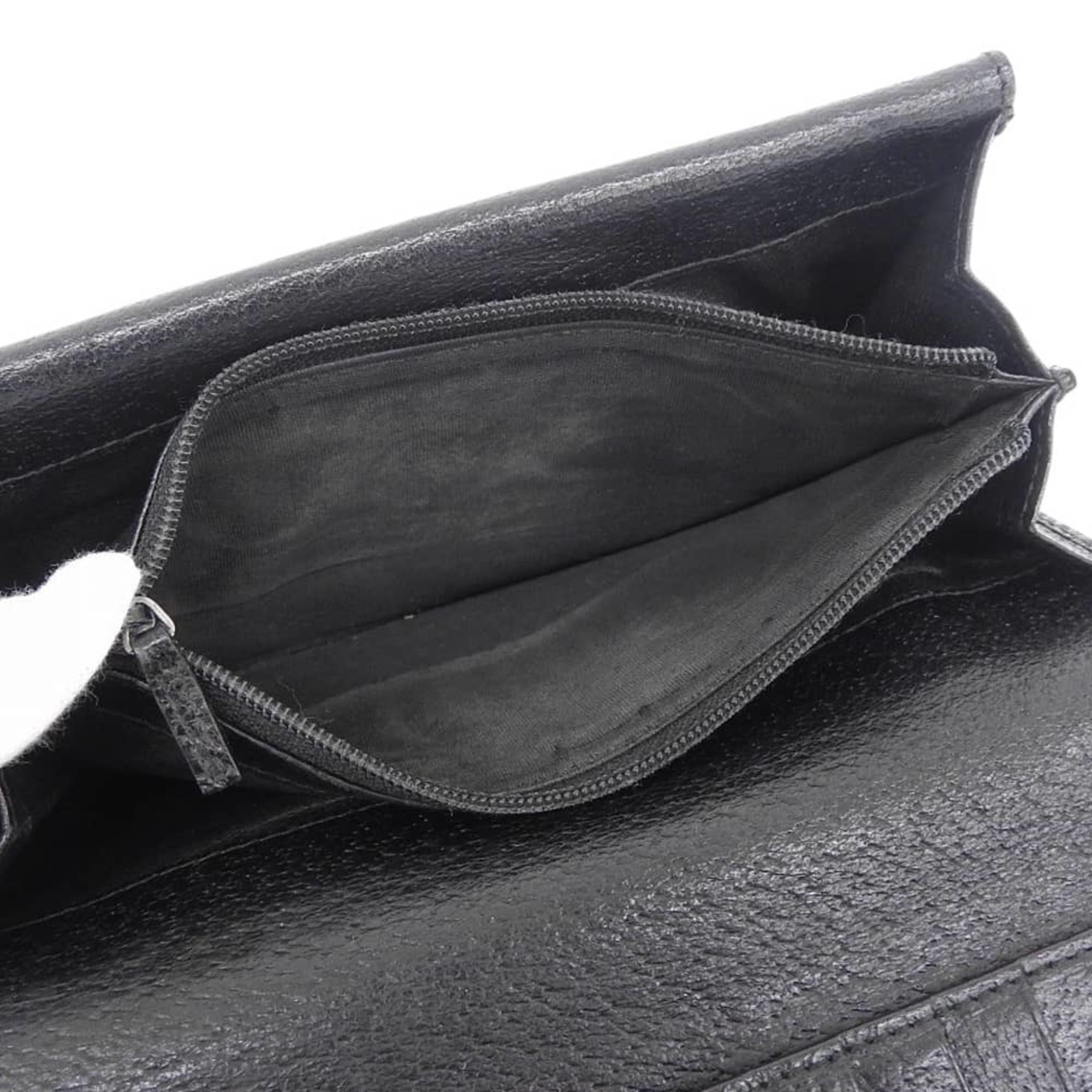 Gucci Black Gg Canvas Long Wallet (Bi-Fold) (Pre-Owned)