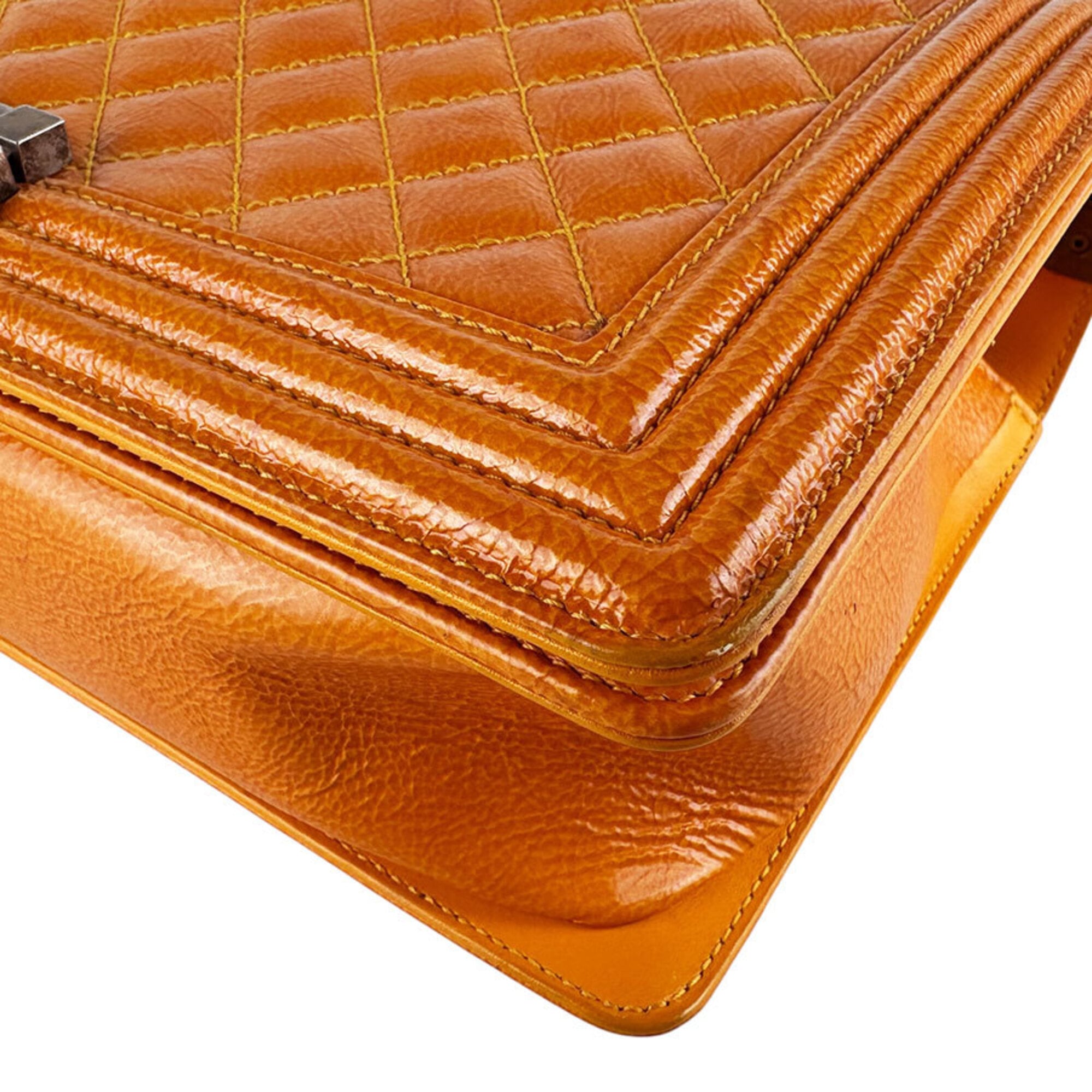 Chanel Orange Leather Shoulder Bag (Pre-Owned)