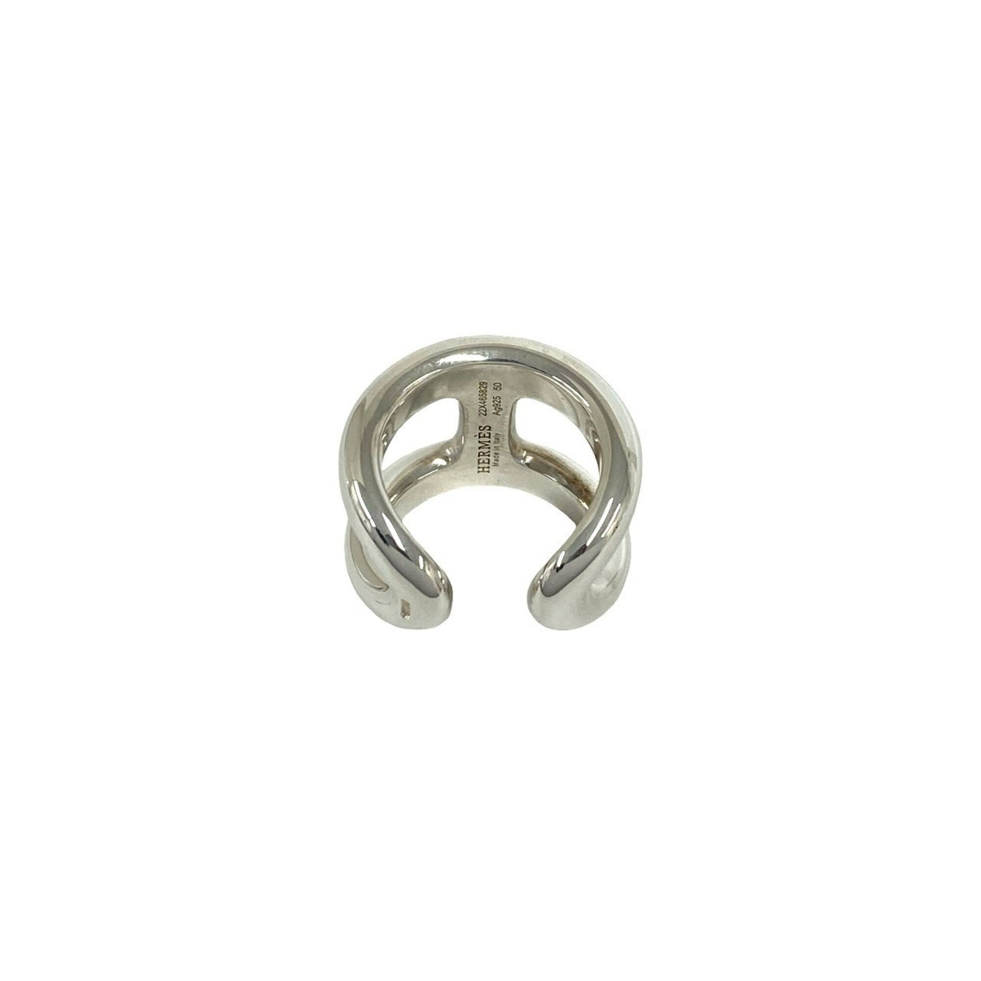 Hermes Silver Silver 925 Band Ring (Pre-Owned)