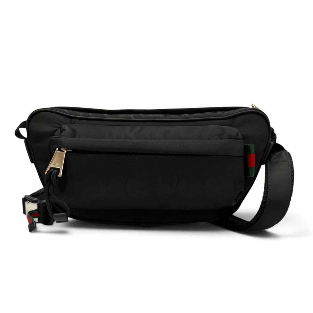 Gucci Black Nylon Leather Shoulder Bag Sling Bag (Pre-Owned)