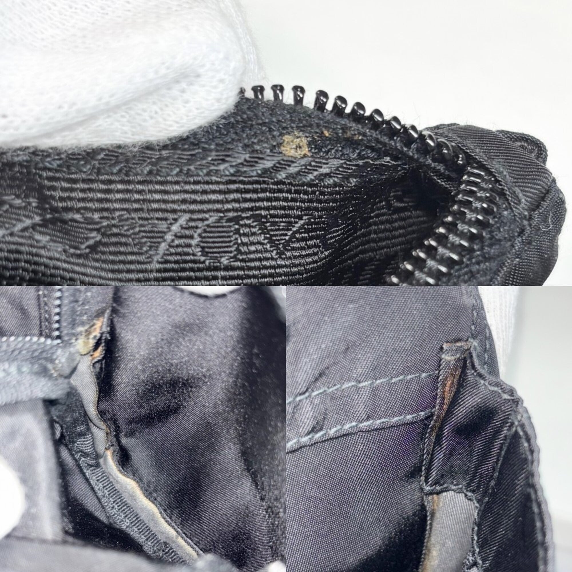 Prada Black Nylon Leather Fanny Pack Pouch Sling Bag (Pre-Owned)