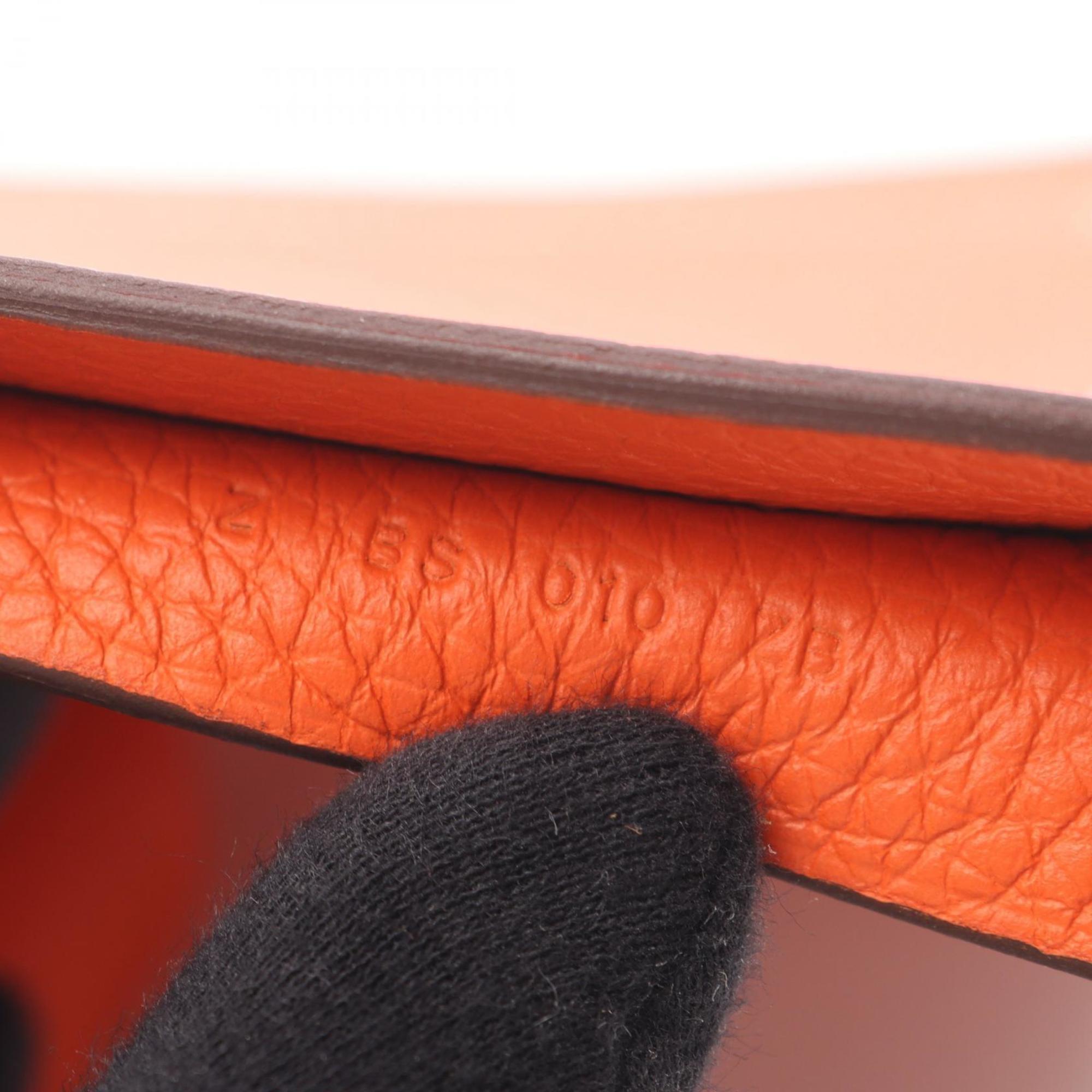 Hermes Orange Taurillon Clemence Leather Leather Tote Bag (Pre-Owned)