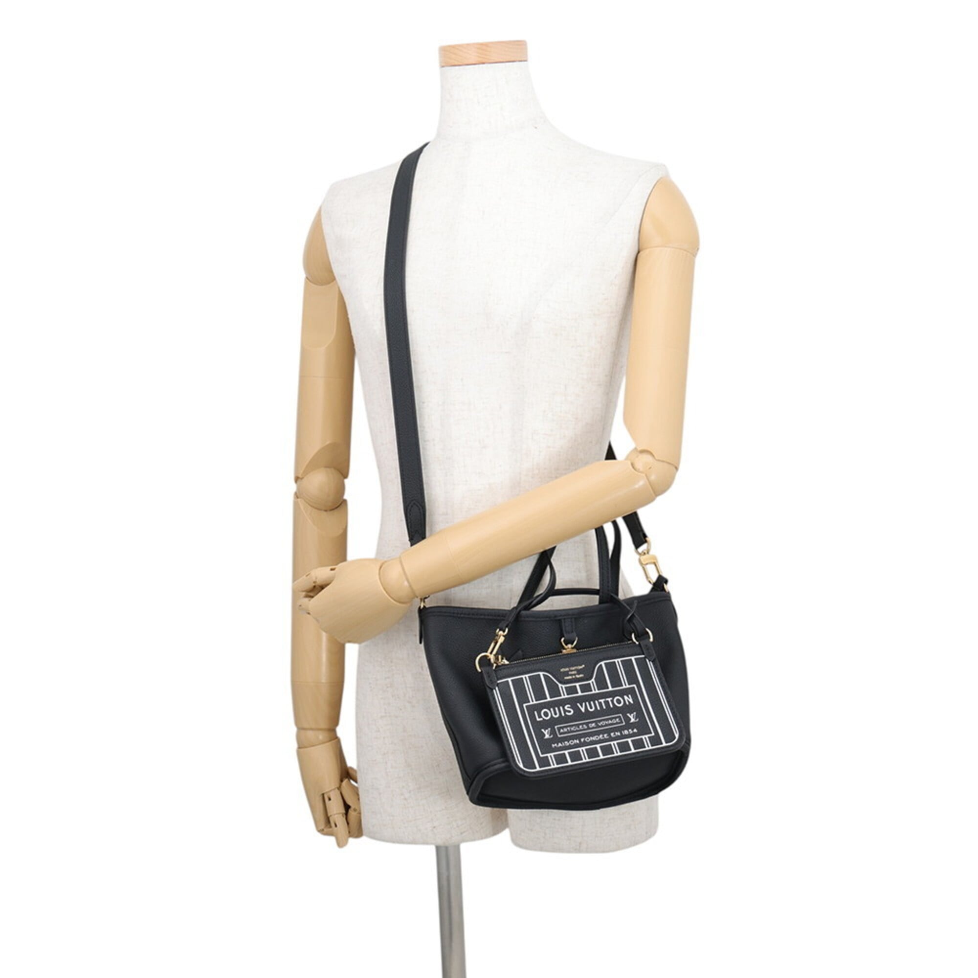 Louis Vuitton Monogram Black Noir Monogram Leather Handbag Tote Bag (Pre-Owned)
