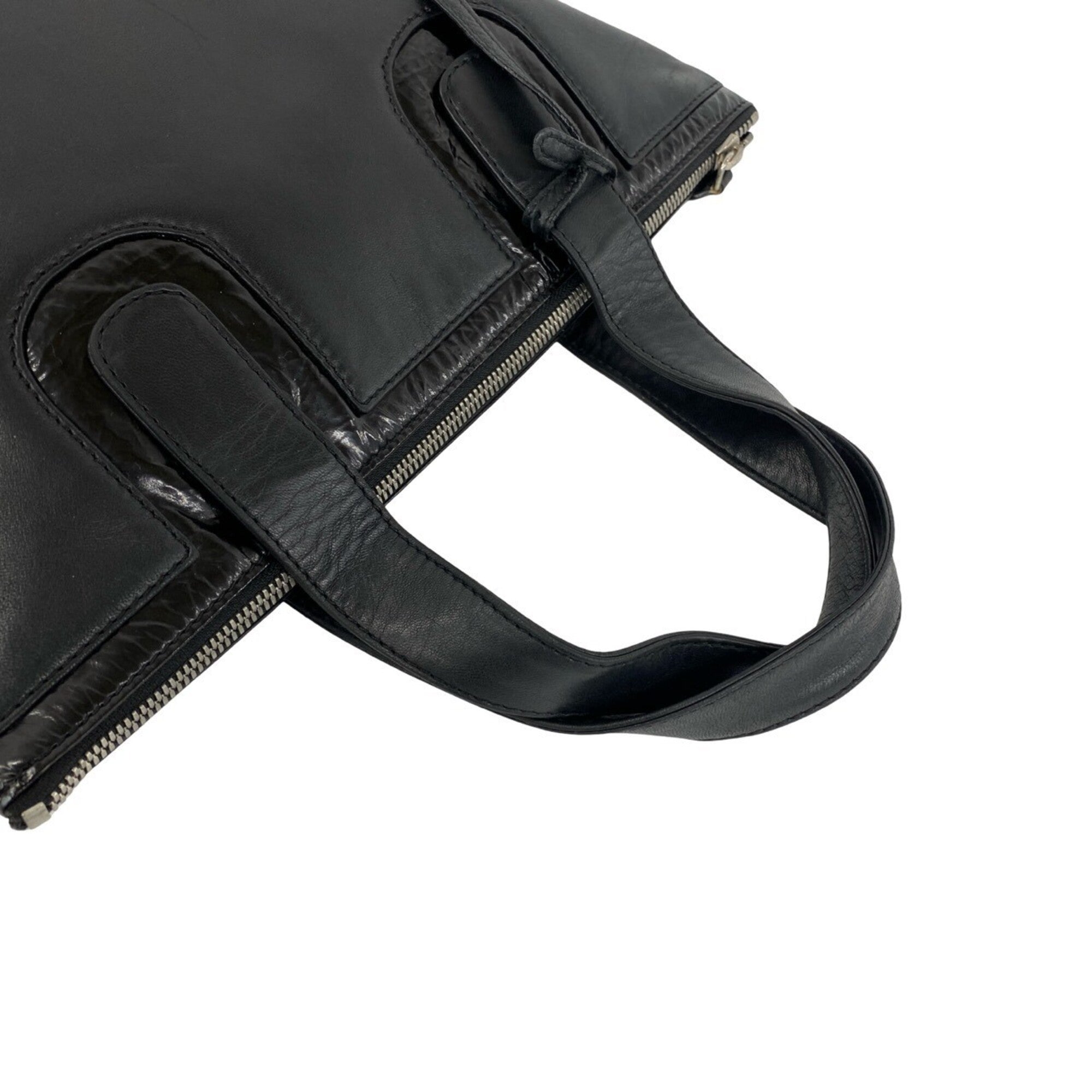 Loewe Black Leather Handbag Tote Bag (Pre-Owned)