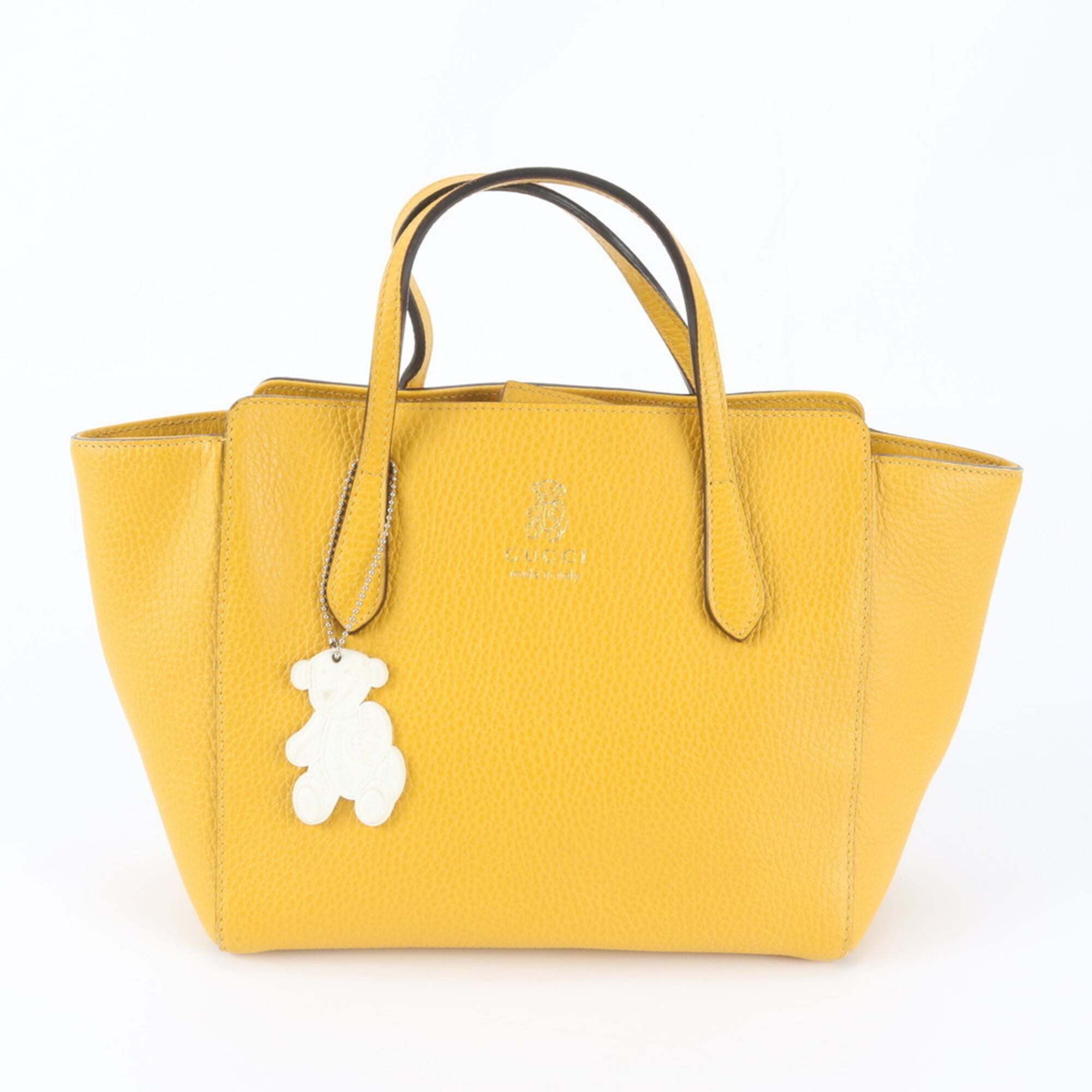 Gucci Gucci Swing Mustard Yellow Leather Handbag (Pre-Owned)