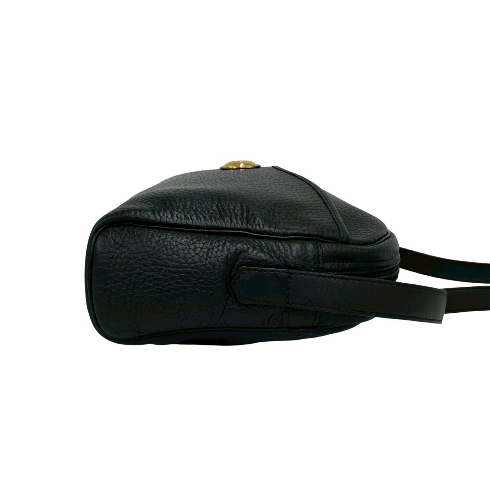 Christian Dior Black Leather Pochette Shoulder Bag (Pre-Owned)