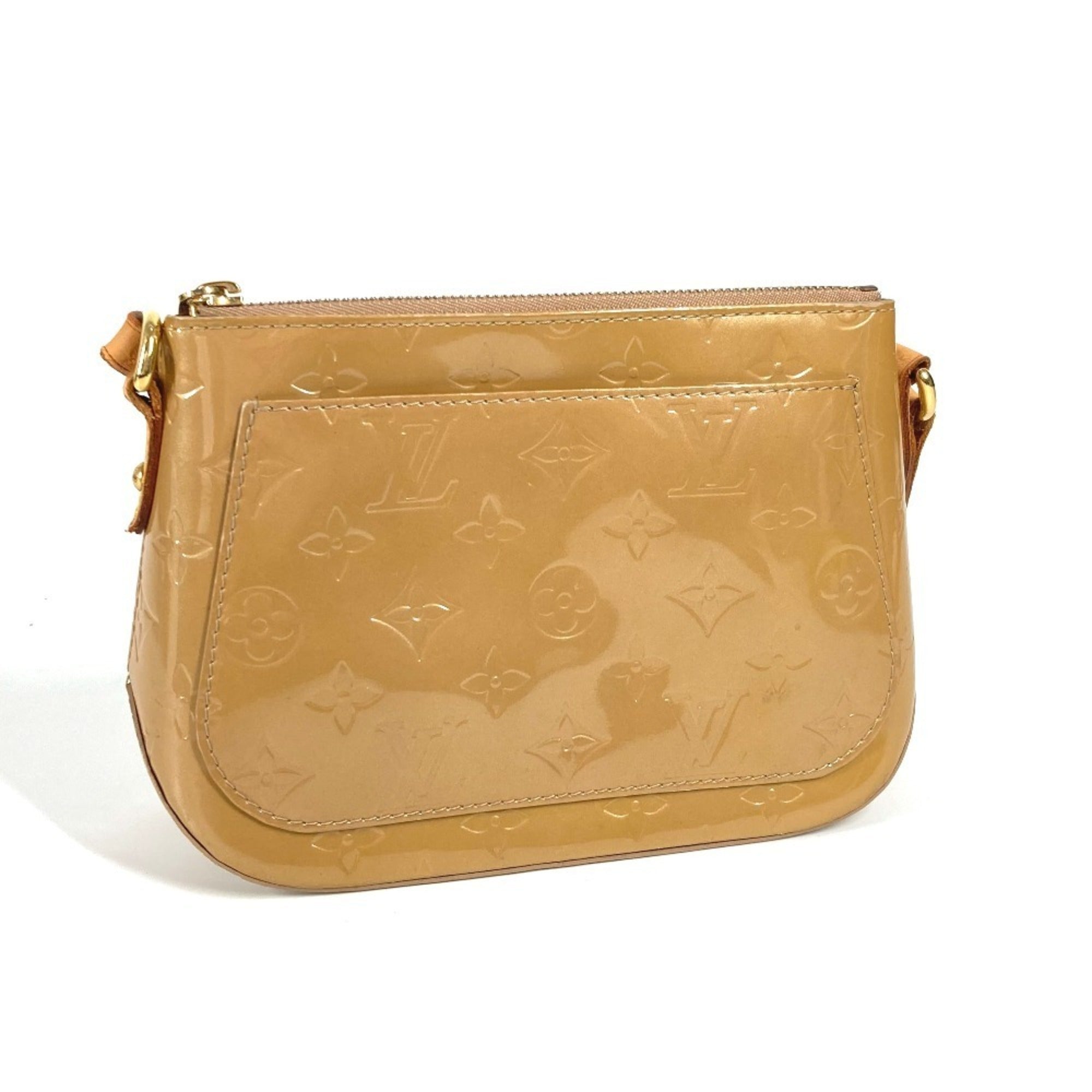 Louis Vuitton Monogram Vernis Beige Noisette Monogram Vernis Pochette Shoulder Bag (Pre-Owned)