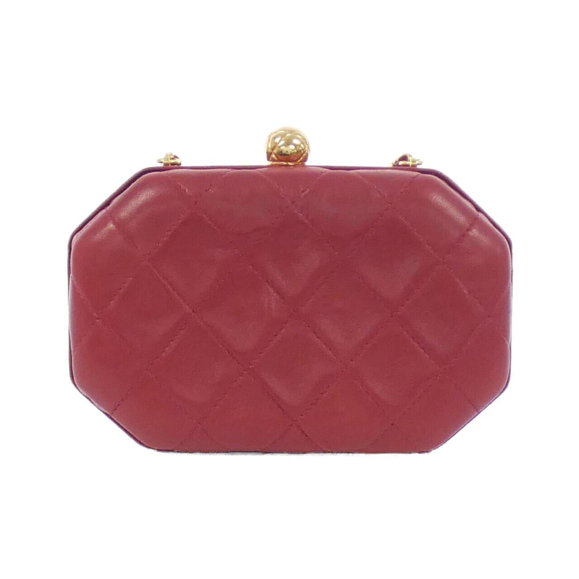 Chanel Red Color Leather Shoulder Bag (Pre-Owned)