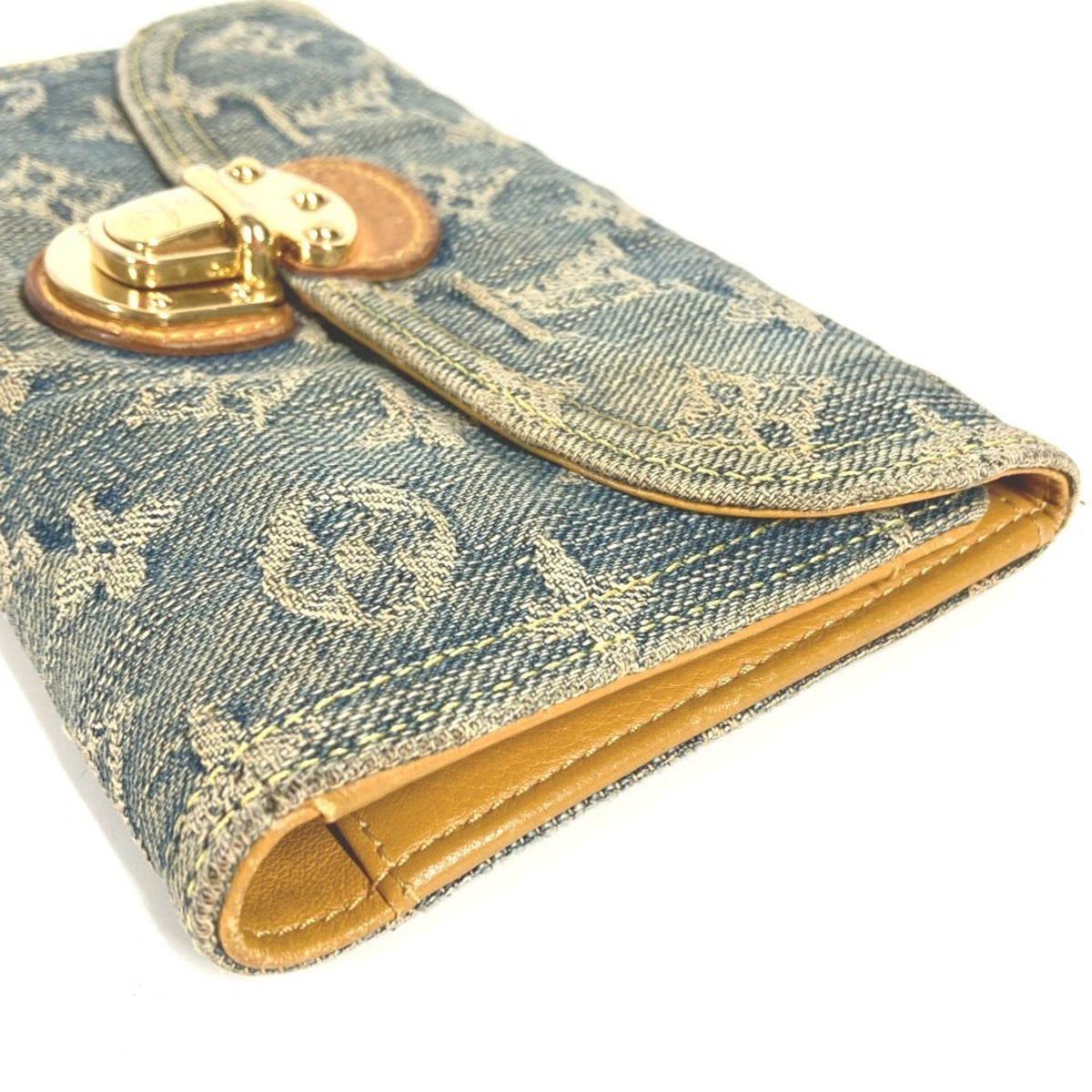 Louis Vuitton Blue Monogram Monogram Denim Canvas Long Wallet (Bi-Fold) (Pre-Owned)