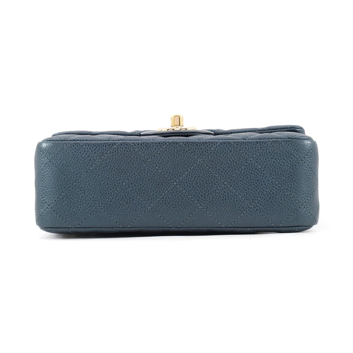 Chanel Metallic Blue Grained Calfskin Handbag Shoulder Bag (Pre-Owned)