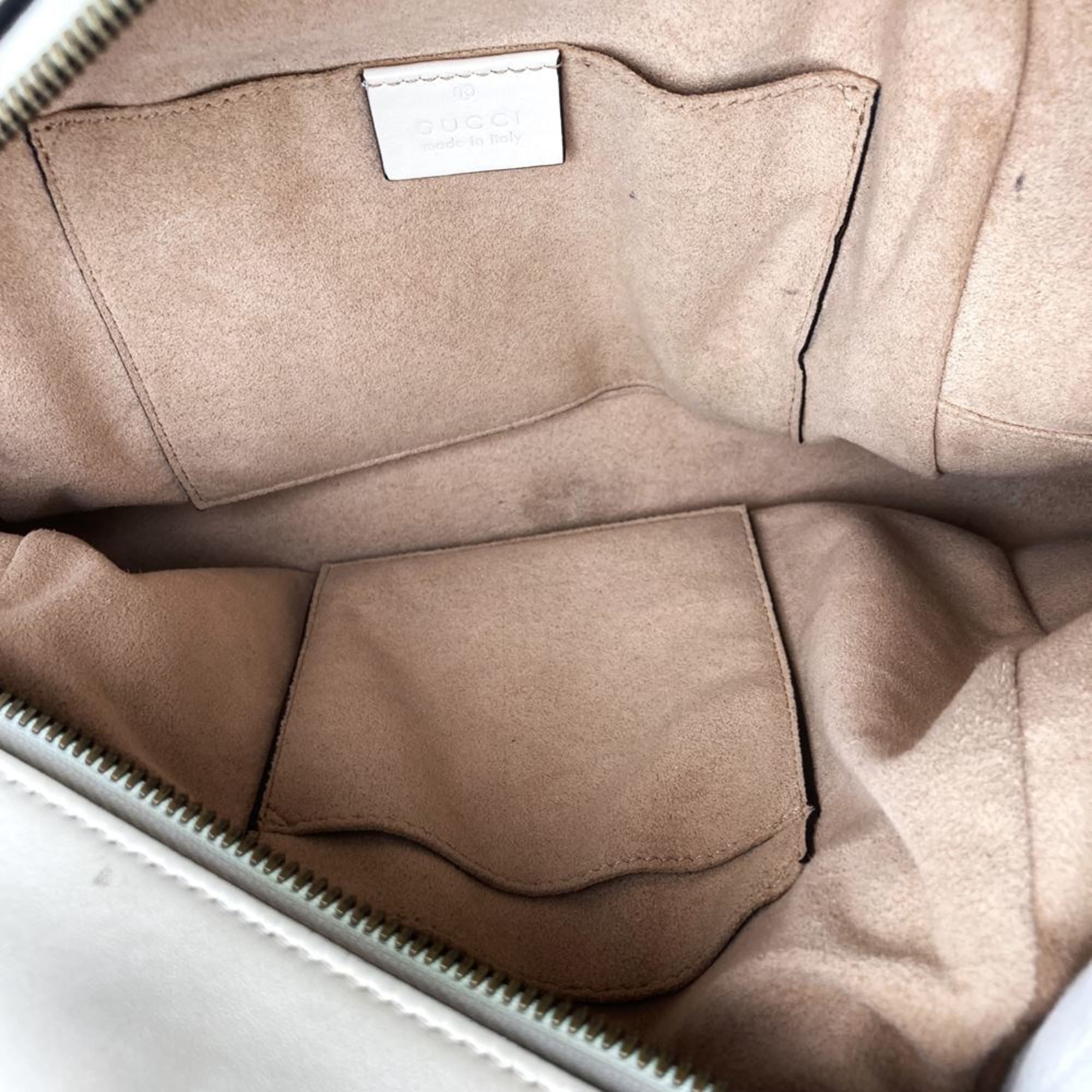 Gucci White Leather Backpack (Pre-Owned)