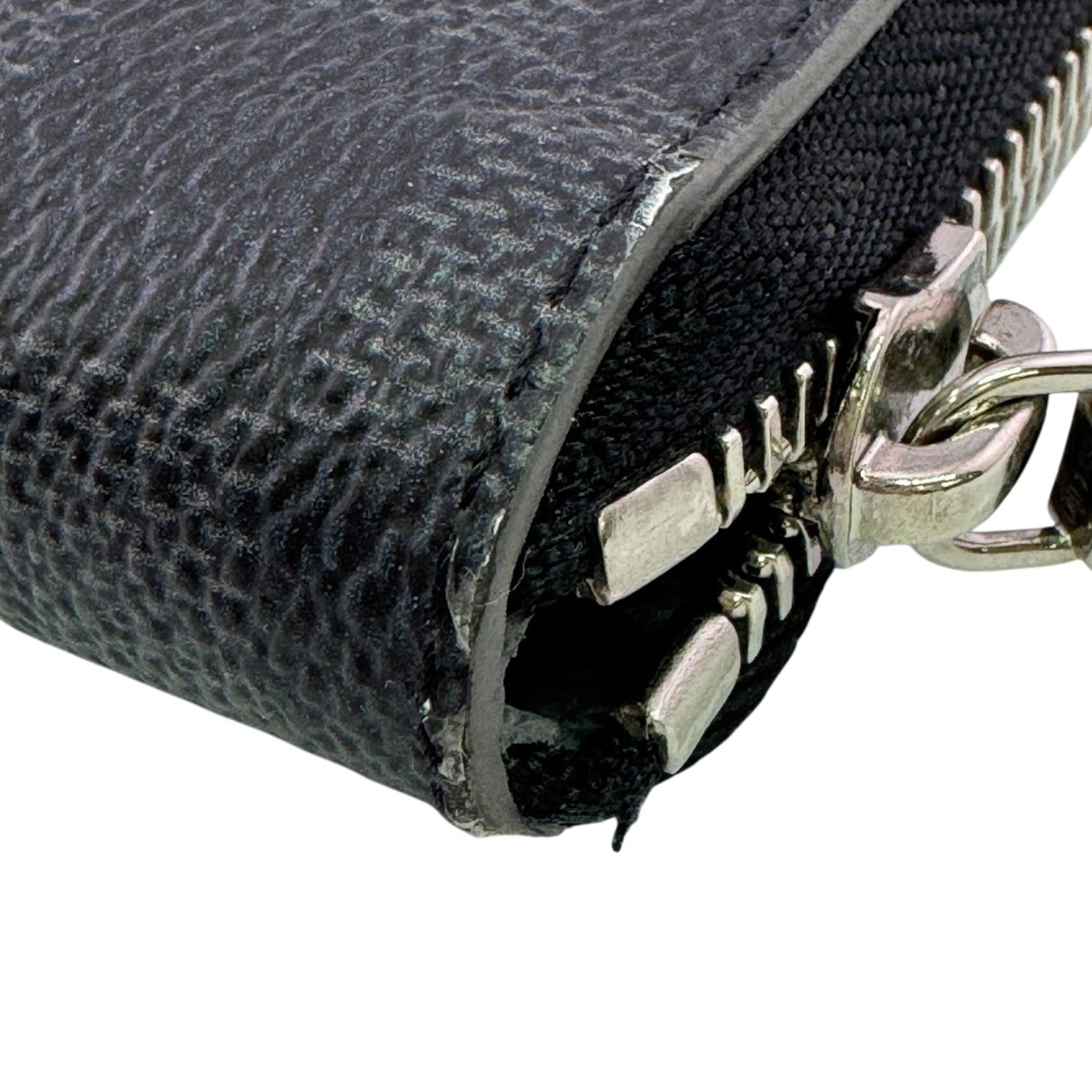 Louis Vuitton Black Gray Leather Long Wallet (Bi-Fold) (Pre-Owned)
