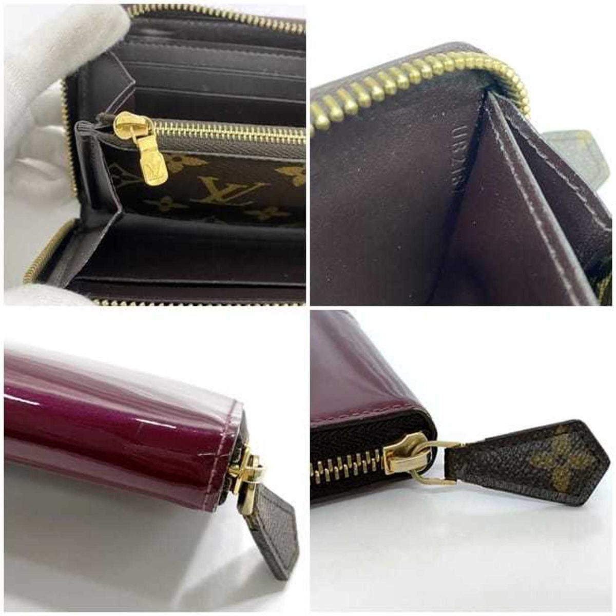 Louis Vuitton Amarante Bordeaux Brown Patent Leather Monogram Canvas Coin Purse/Coin Case (Pre-Owned)