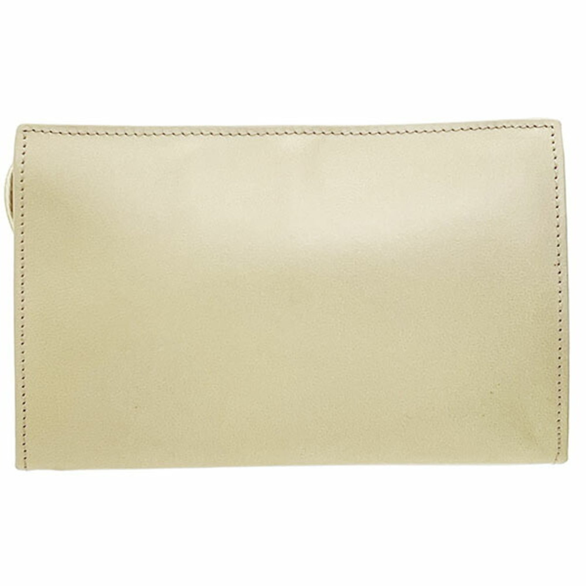 Yves Saint Laurent Cream Leather Pouch (Pre-Owned)