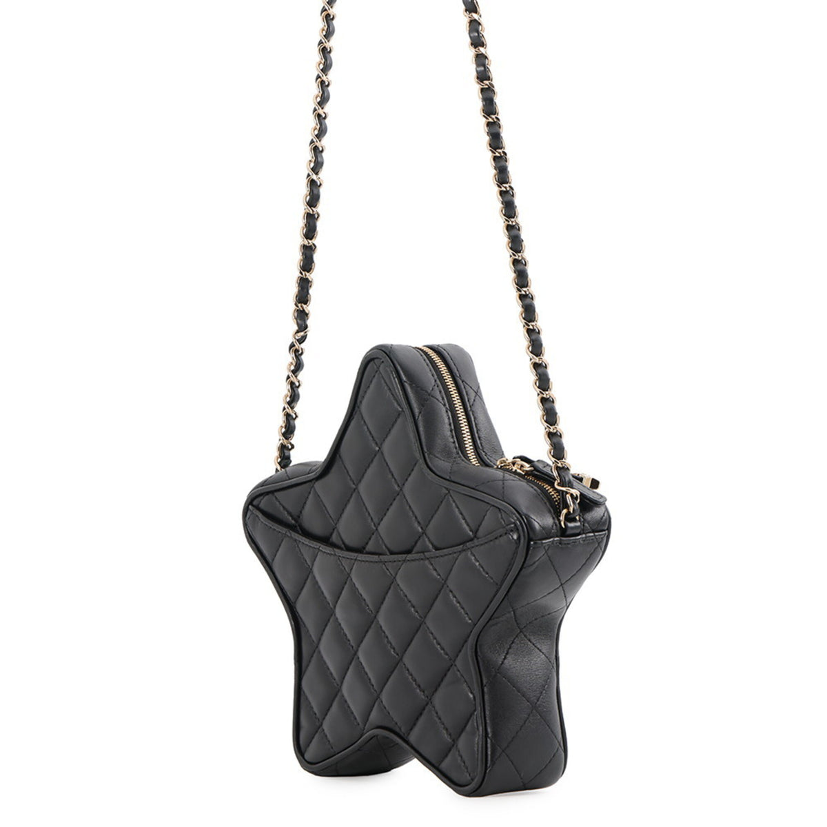 Chanel Black Leather Handbag Shoulder Bag (Pre-Owned)