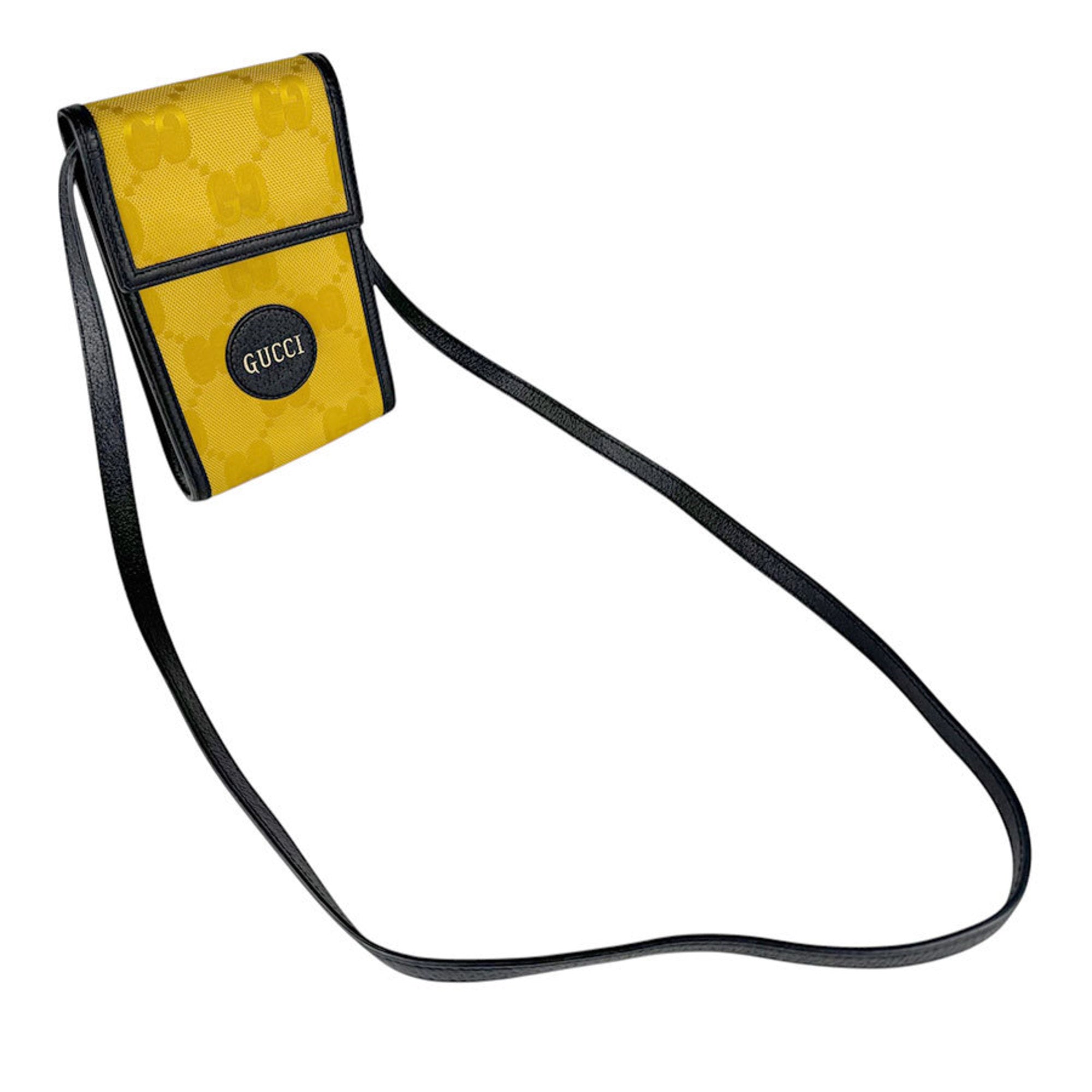 Gucci Black Yellow Nylon Leather Shoulder Bag (Pre-Owned)