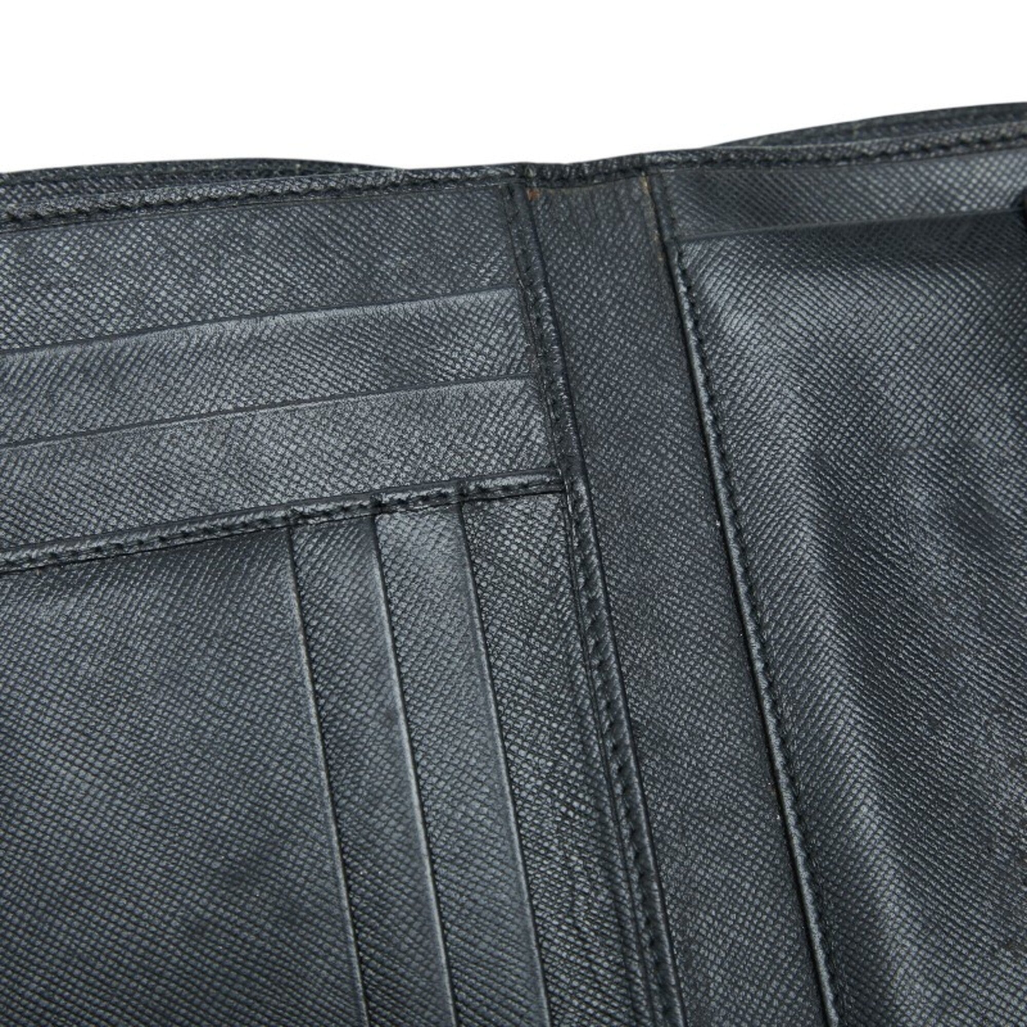 Prada Black Nylon Leather Wallet (Tri-Fold) (Pre-Owned)
