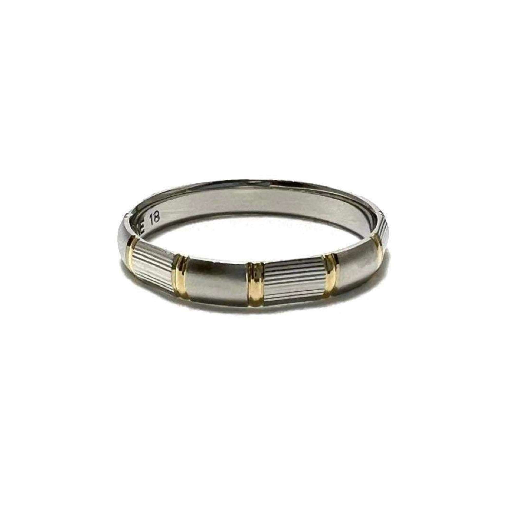 Celine Silver Yellow Gold (18K) Platinum Band Ring (Pre-Owned)