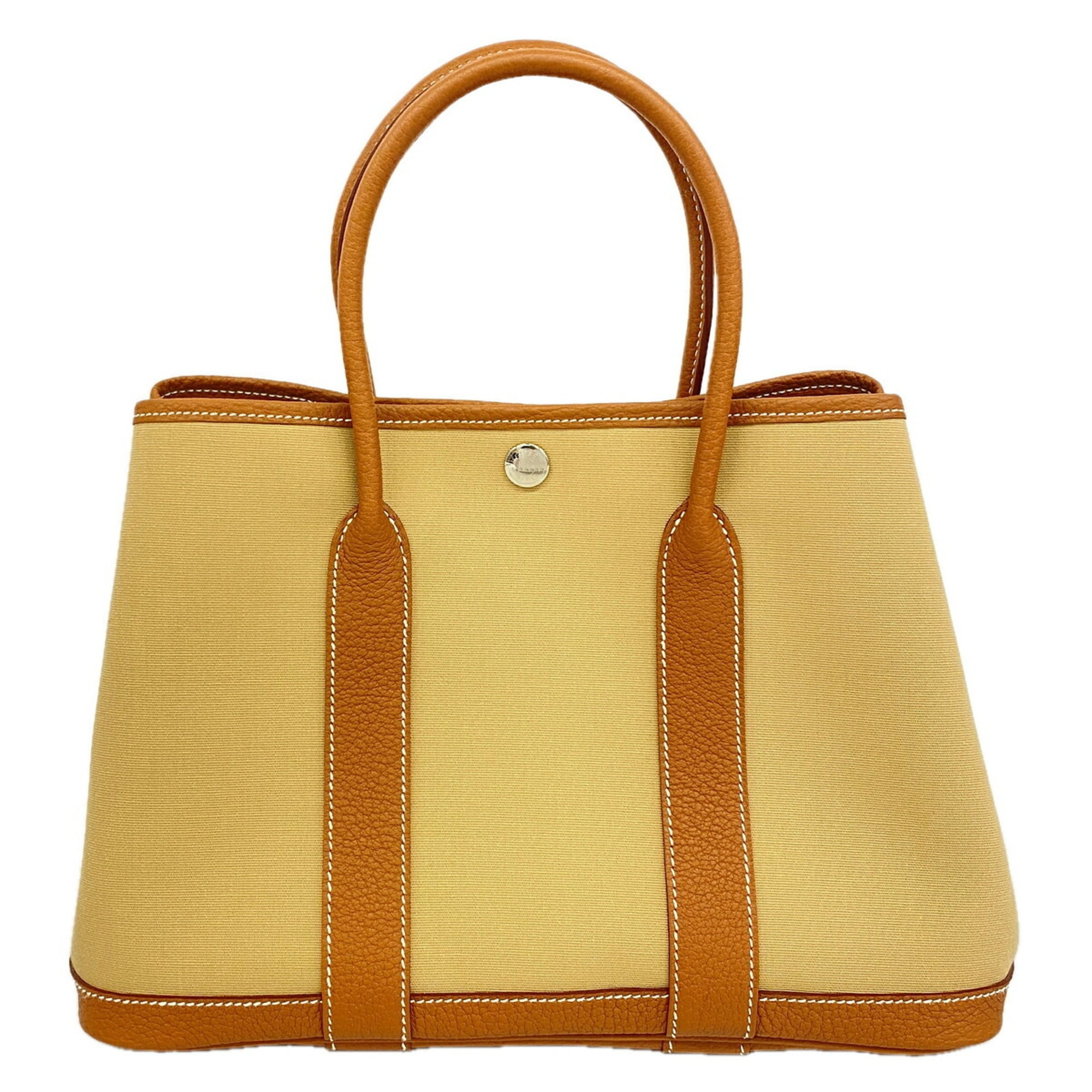 Hermes Gold Toile Officier Tote Bag (Pre-Owned)