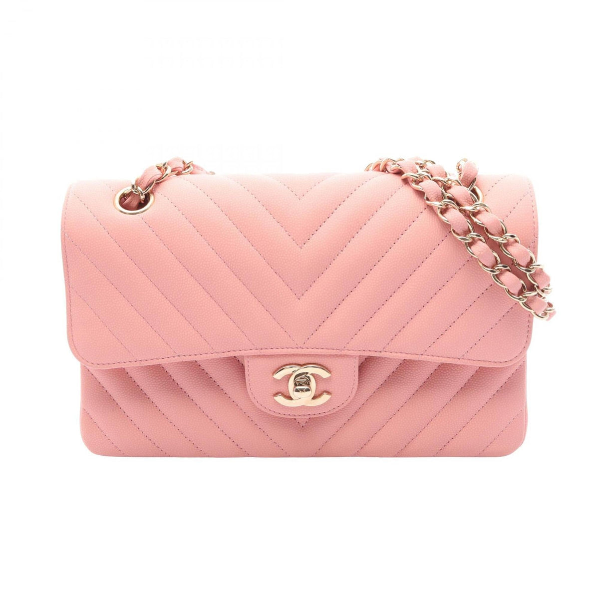 Chanel Pink Grained Calfskin Handbag Shoulder Bag (Pre-Owned)
