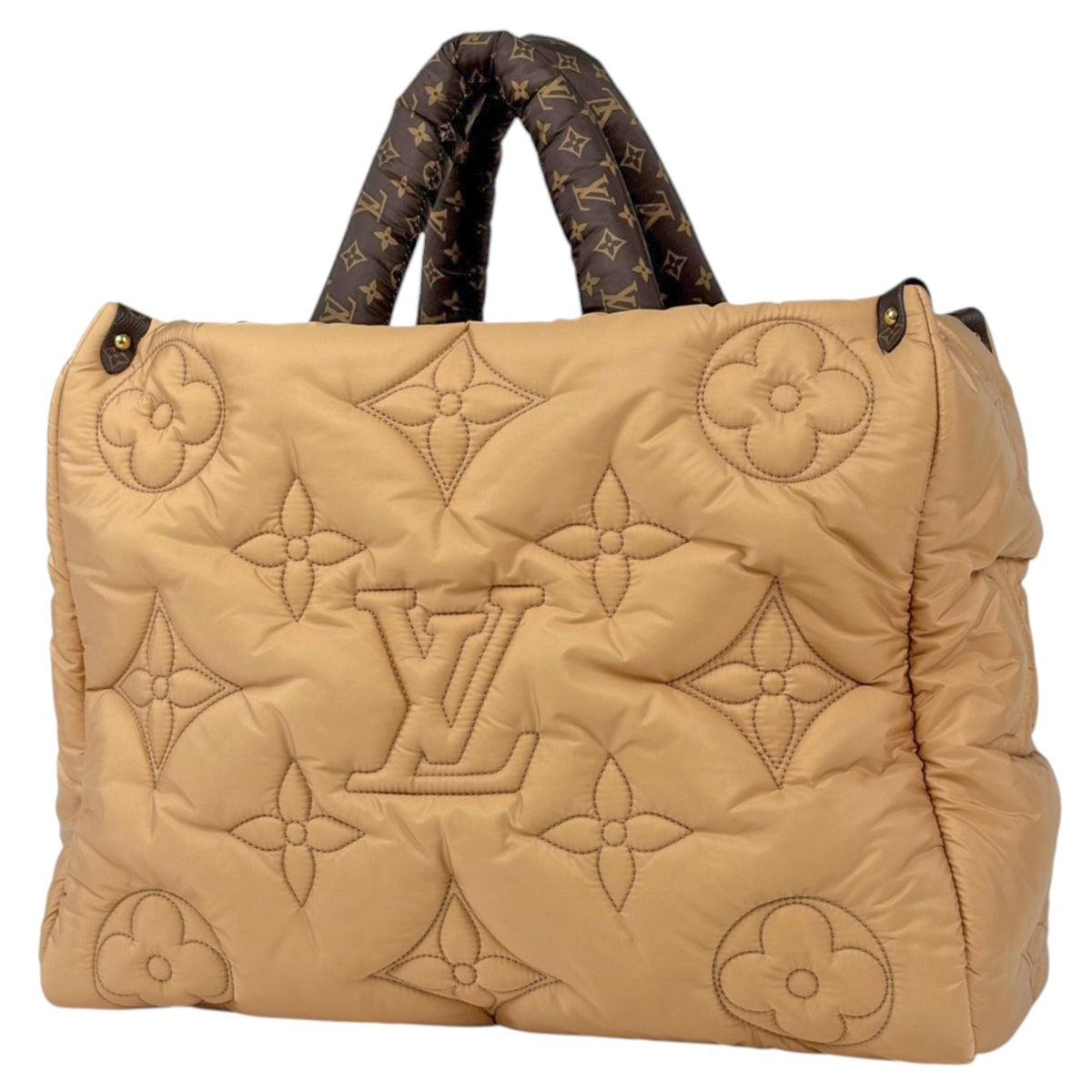 Louis Vuitton Beige Brown Nylon Tote Bag (Pre-Owned)
